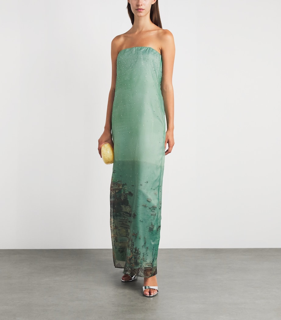STAUD Womens Organza Embellished Amara Maxi Dress Elsu Endless Summer Image 2