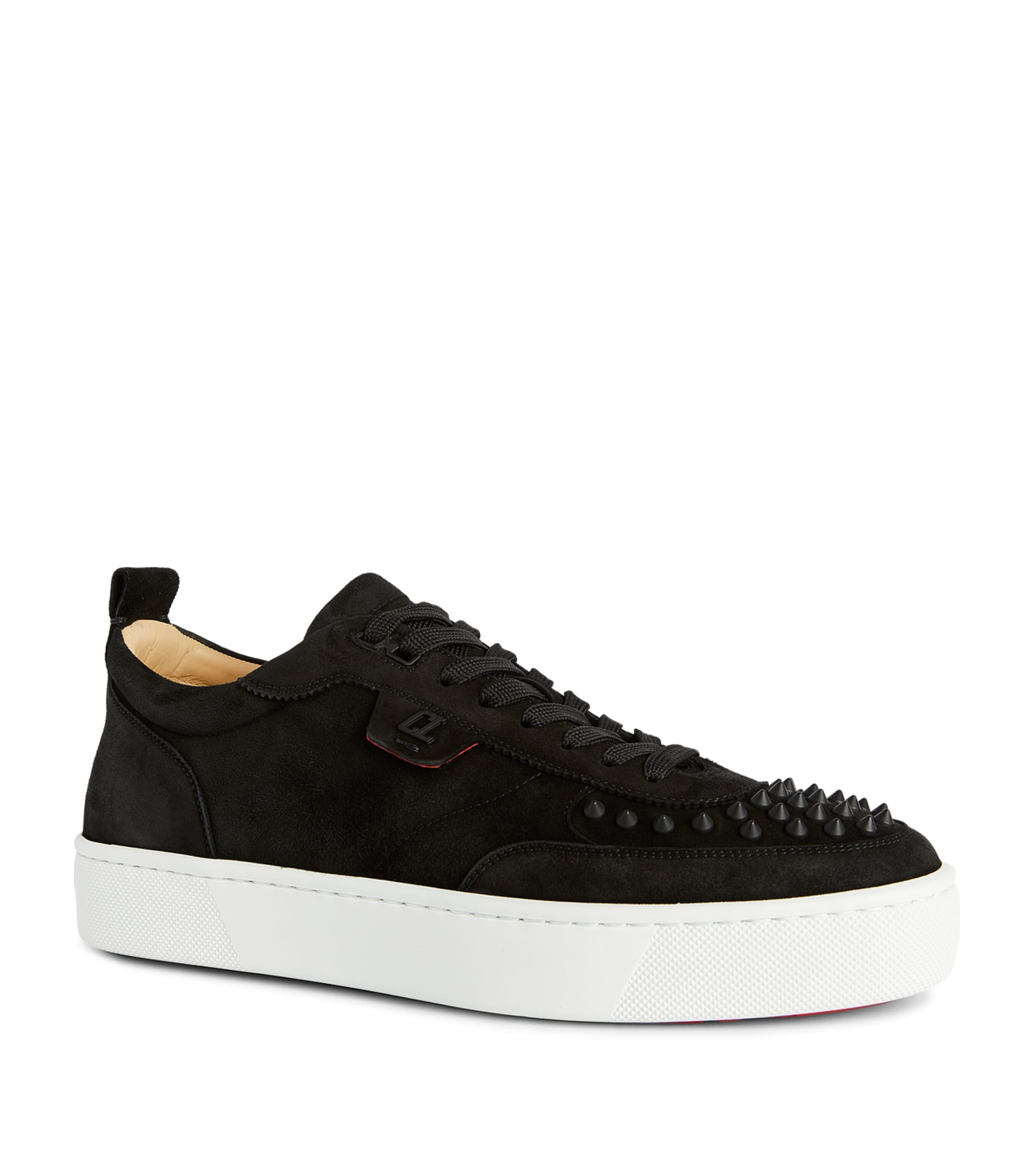 CHRISTIAN LOUBOUTIN HAPPYRUI SPIKES LEATHER SNEAKERS