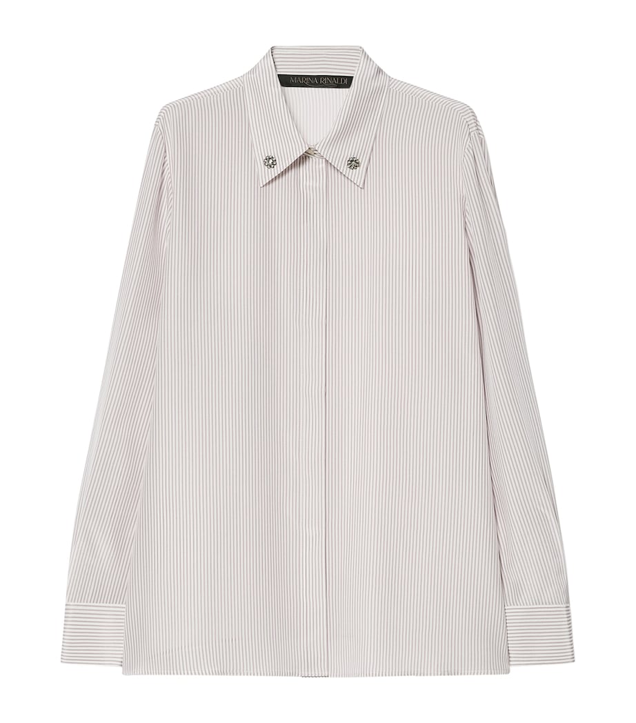 Marina Rinaldi Womens Silk Stripe Shirt Lilac Image 1