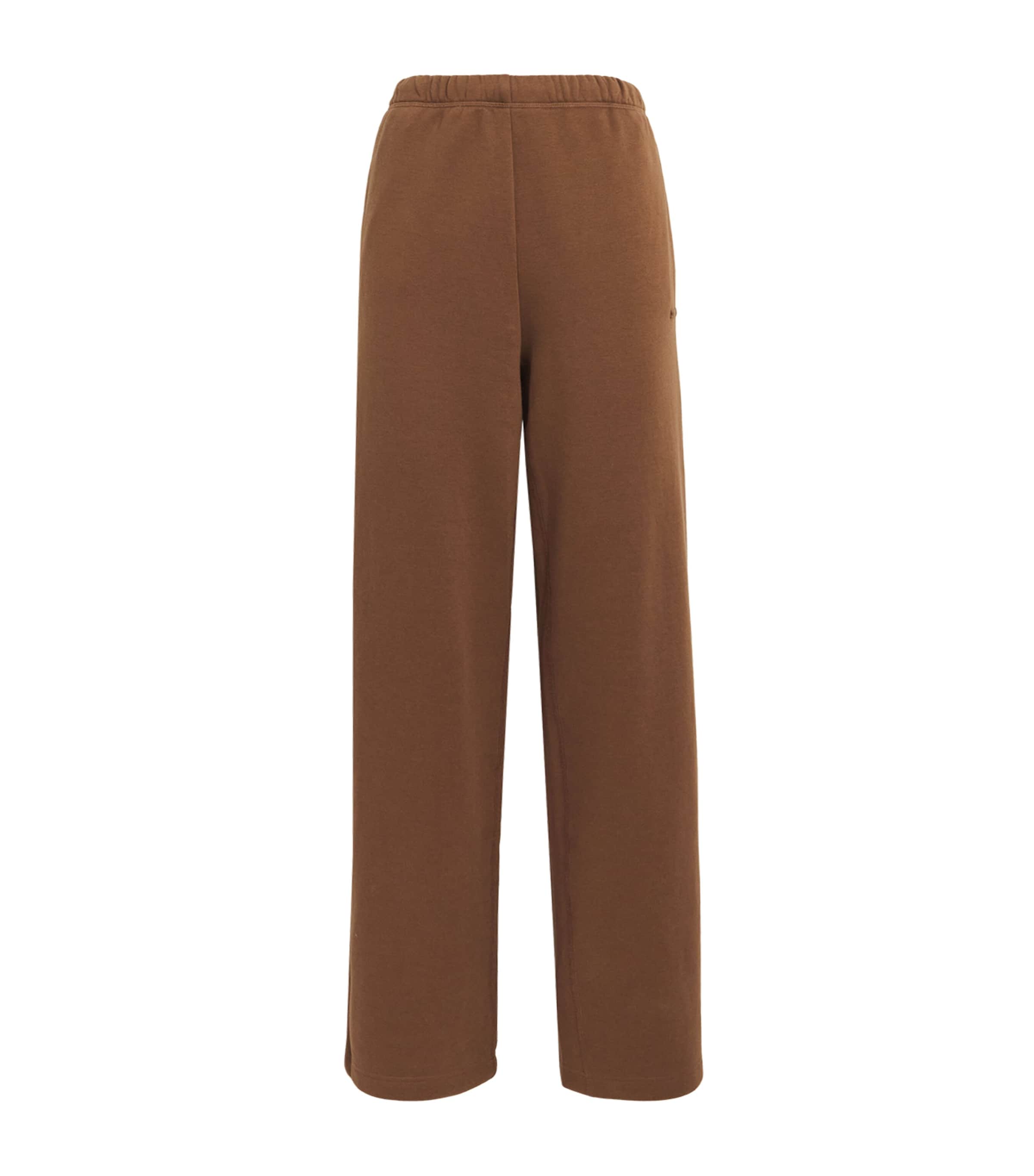 Skims Cotton-blend Fleece Straight Sweatpants In Brown