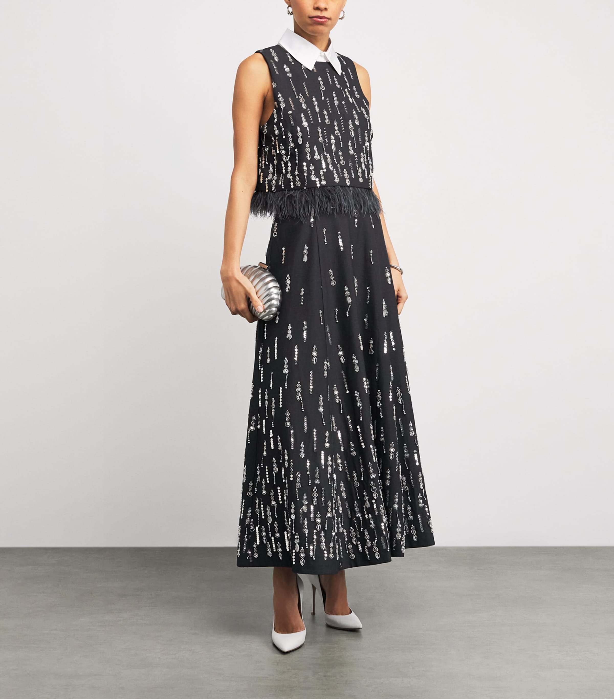 Embellished Selene Midi Skirt CHARCOAL MULTI Image 2