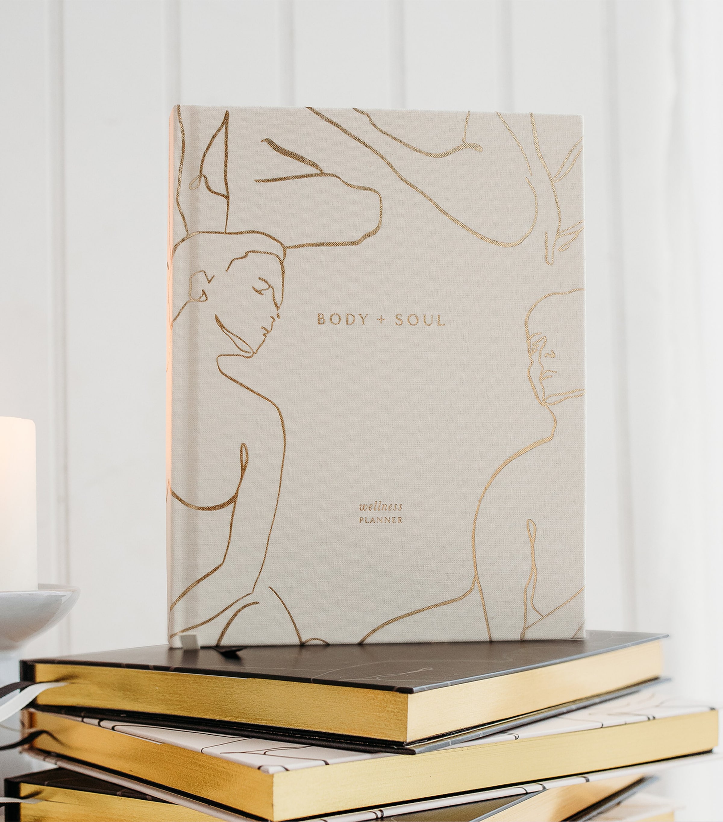 Blush and Gold Body + Soul Wellness Journal & Planner Ivory/beige, Gold Image 3