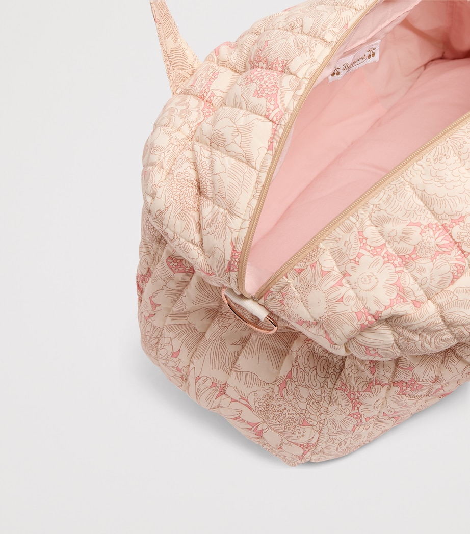 Bonpoint Quilted Bowling Bag Fl Rose Moyen Image 4