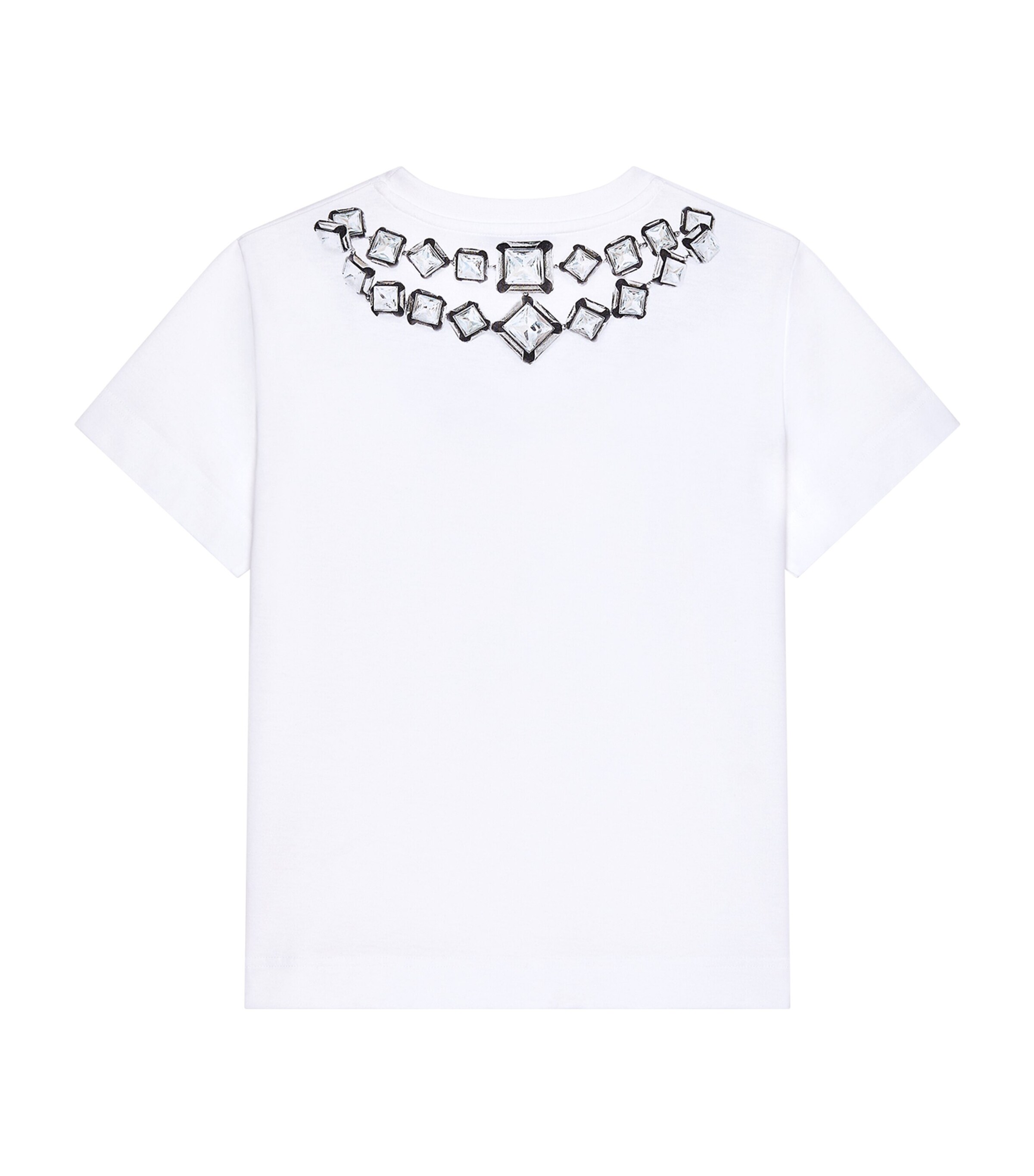 Givenchy Womens Cotton Crystal Print T-Shirt White Image 3