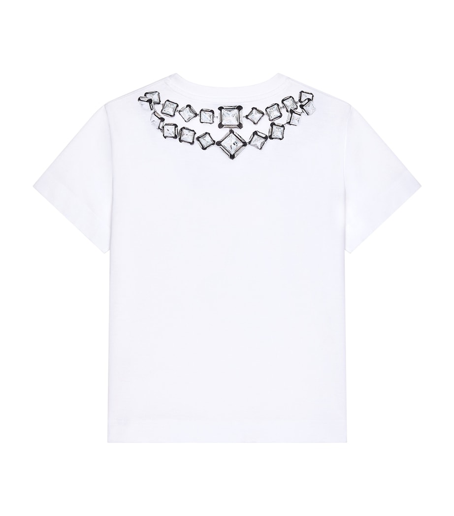Givenchy Womens Cotton Crystal Print T-Shirt White Image 3