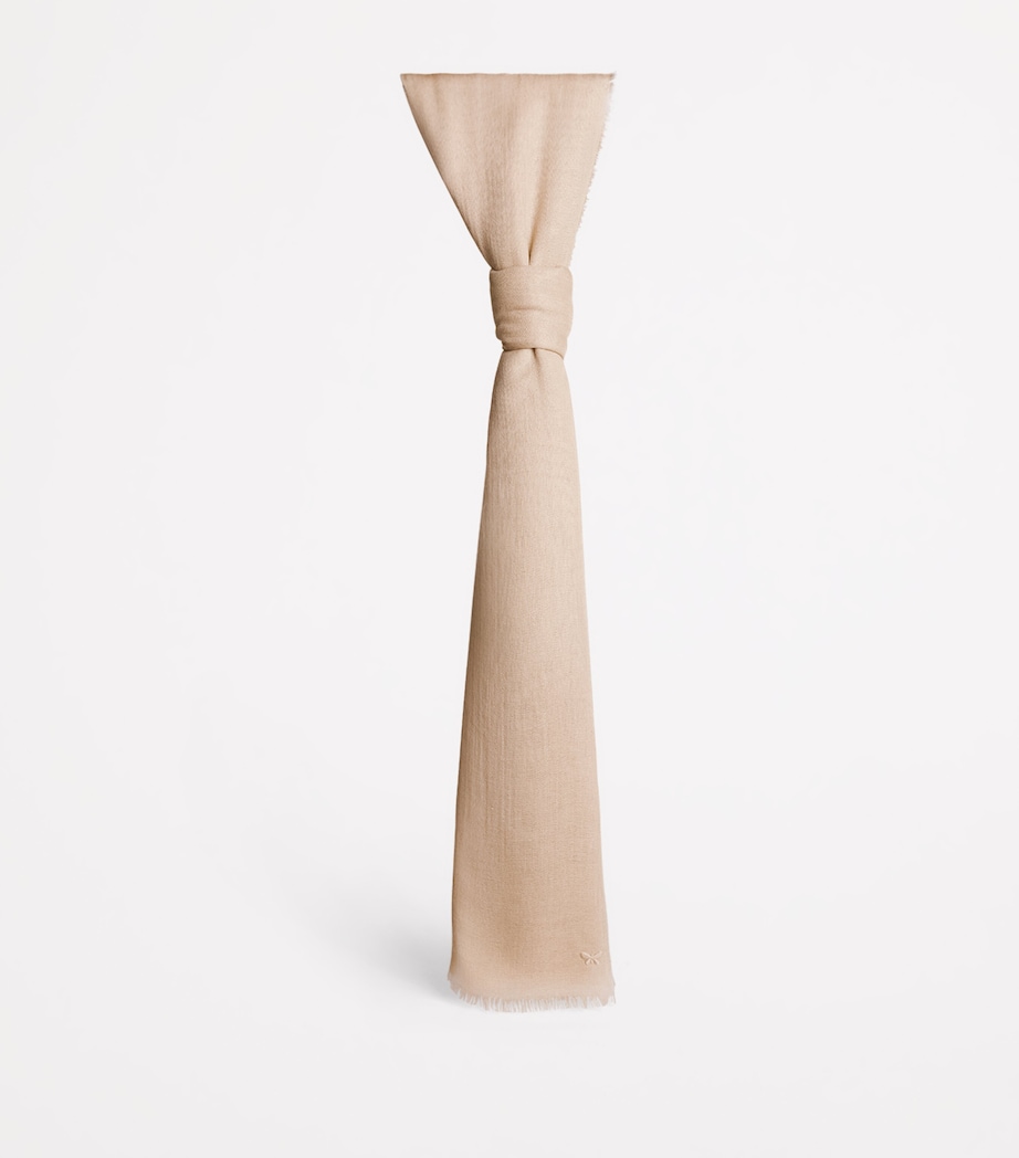 Viscose-Cashmere Butterfly Scarf SAND Image 3