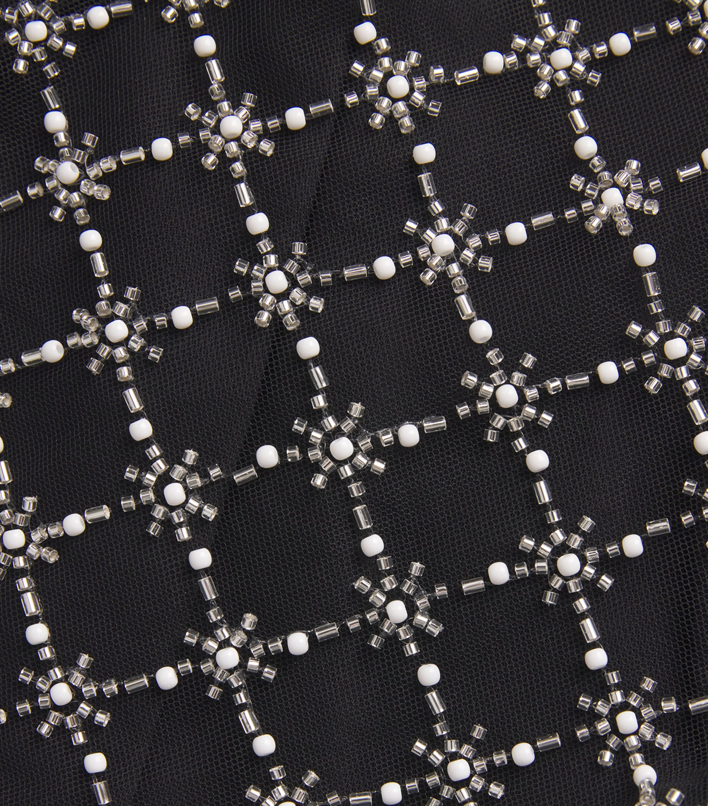 Mesh Beaded Mini Dress BLACK Image 5