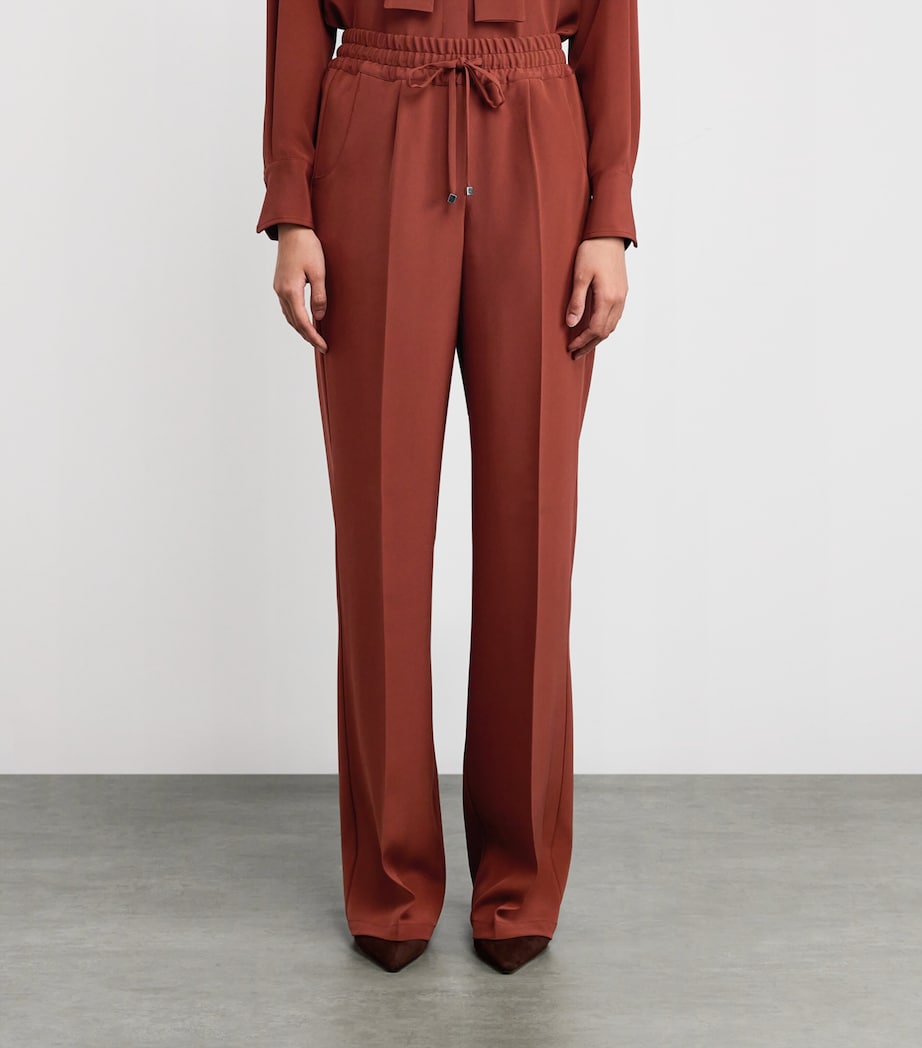 Stretch-Silk Pleated Trousers BURNED Image 3
