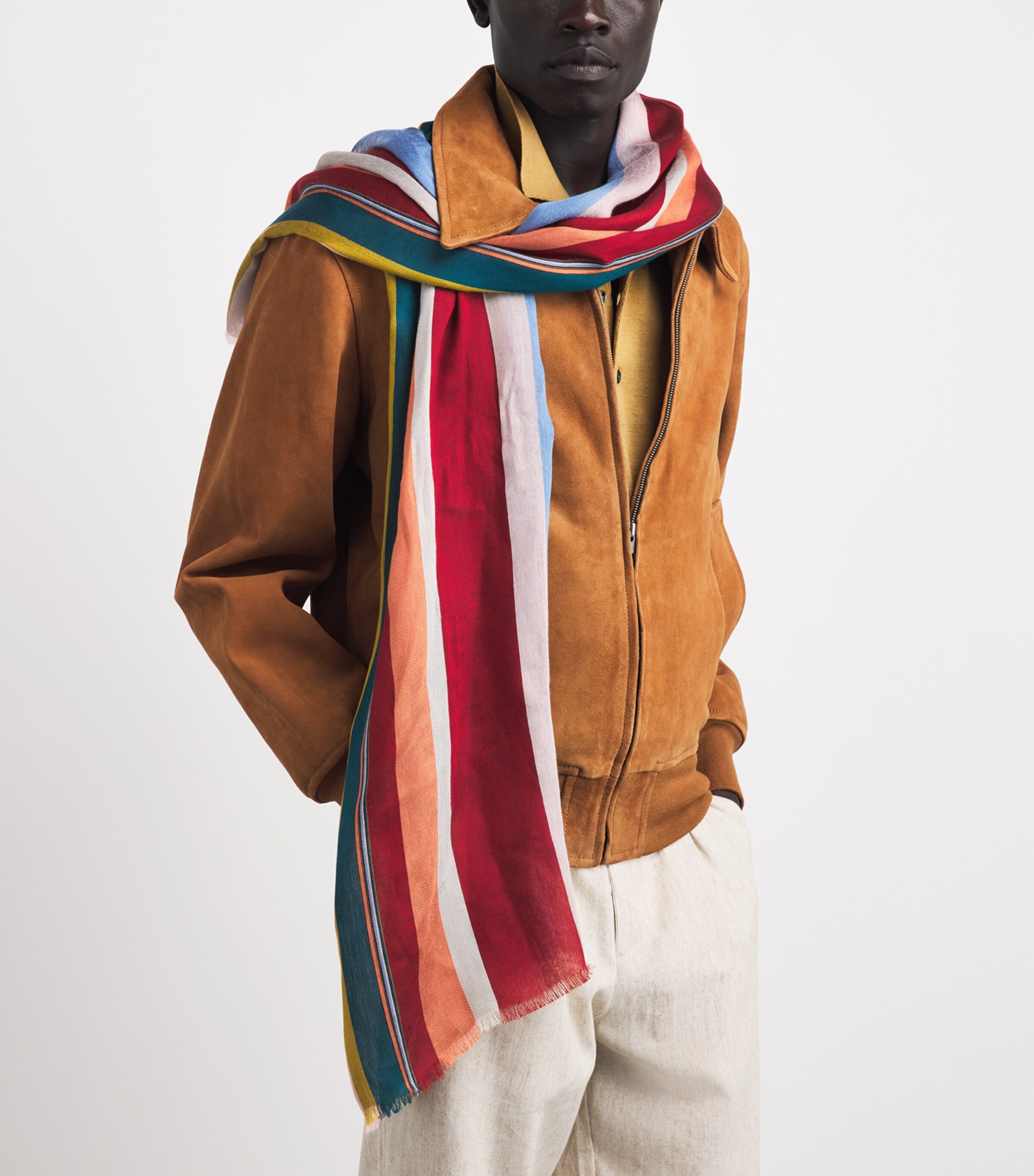 Paul Smith Signature Stripe Block Scarf Coloured Image 2