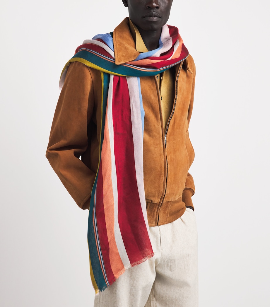 Paul Smith Signature Stripe Block Scarf Coloured Image 2