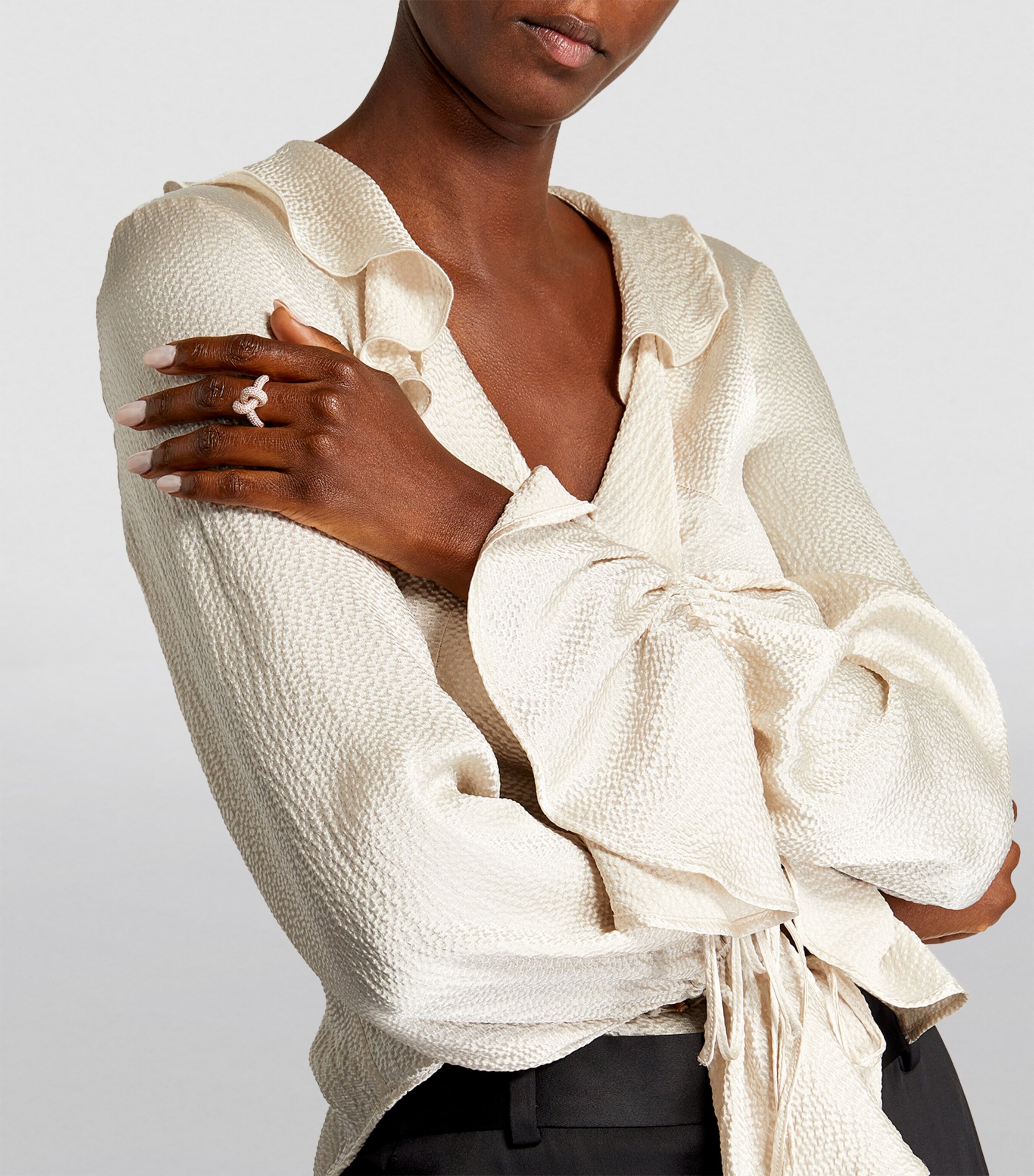 Rose Gold and Pavé Diamond The Legacy Knot Ring ROSE GOLD Image 4