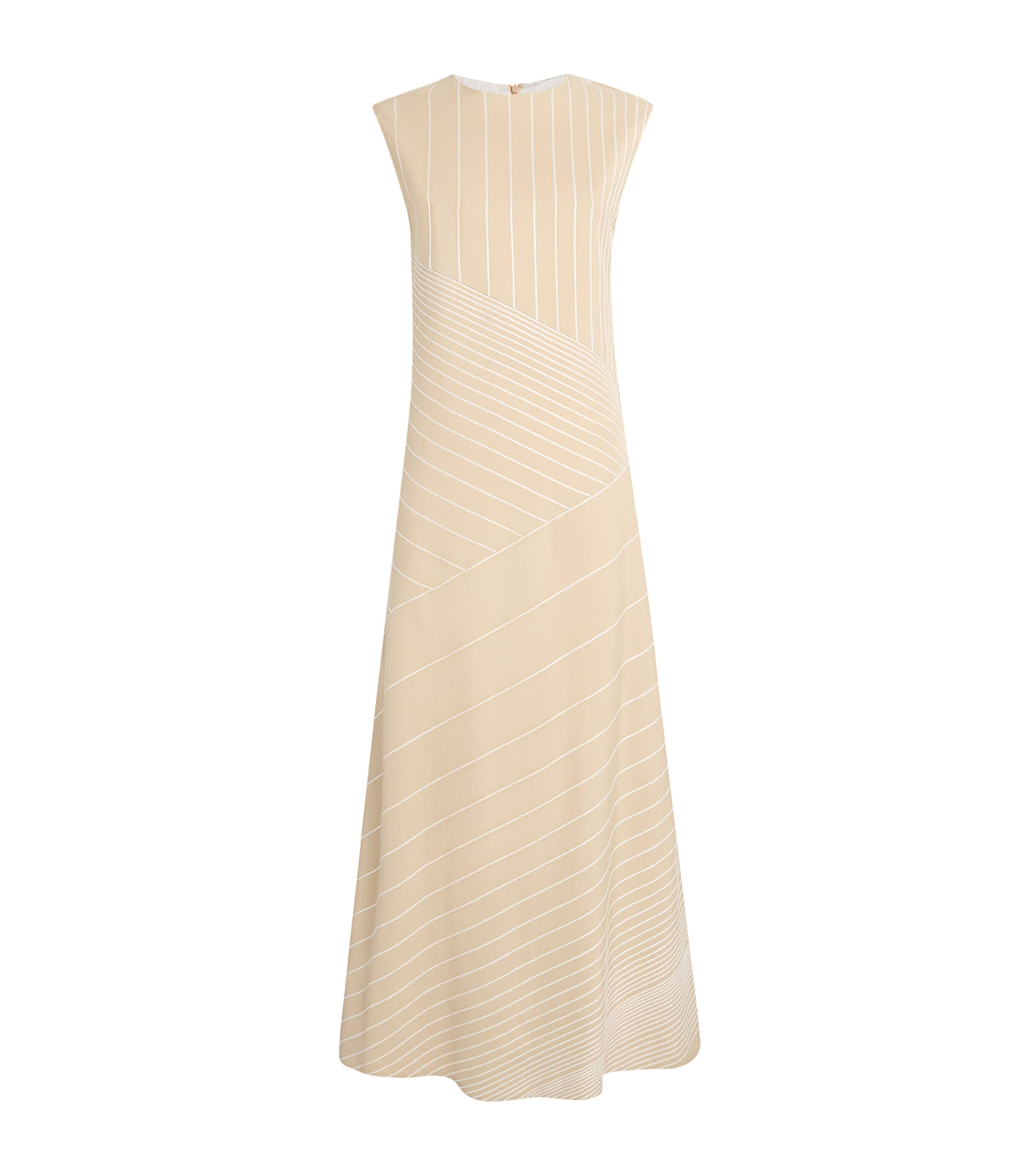 Joseph Embroidered Stripe Maryse Maxi Dress In Neutral