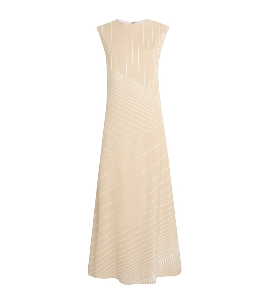 Embroidered Stripe Maryse Maxi Dress AFFOGATO/IVORY Image 1