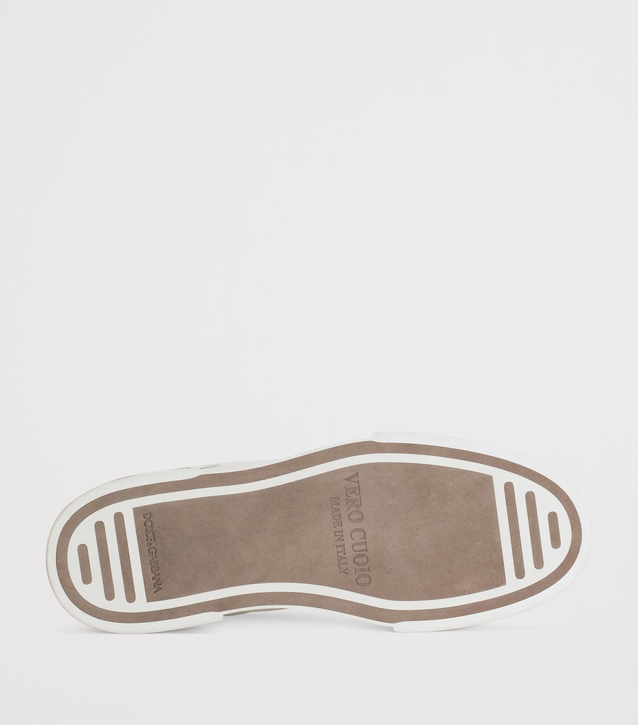 Leather Portofino Sneakers 8S375-WHITE/TAUPE Image 2