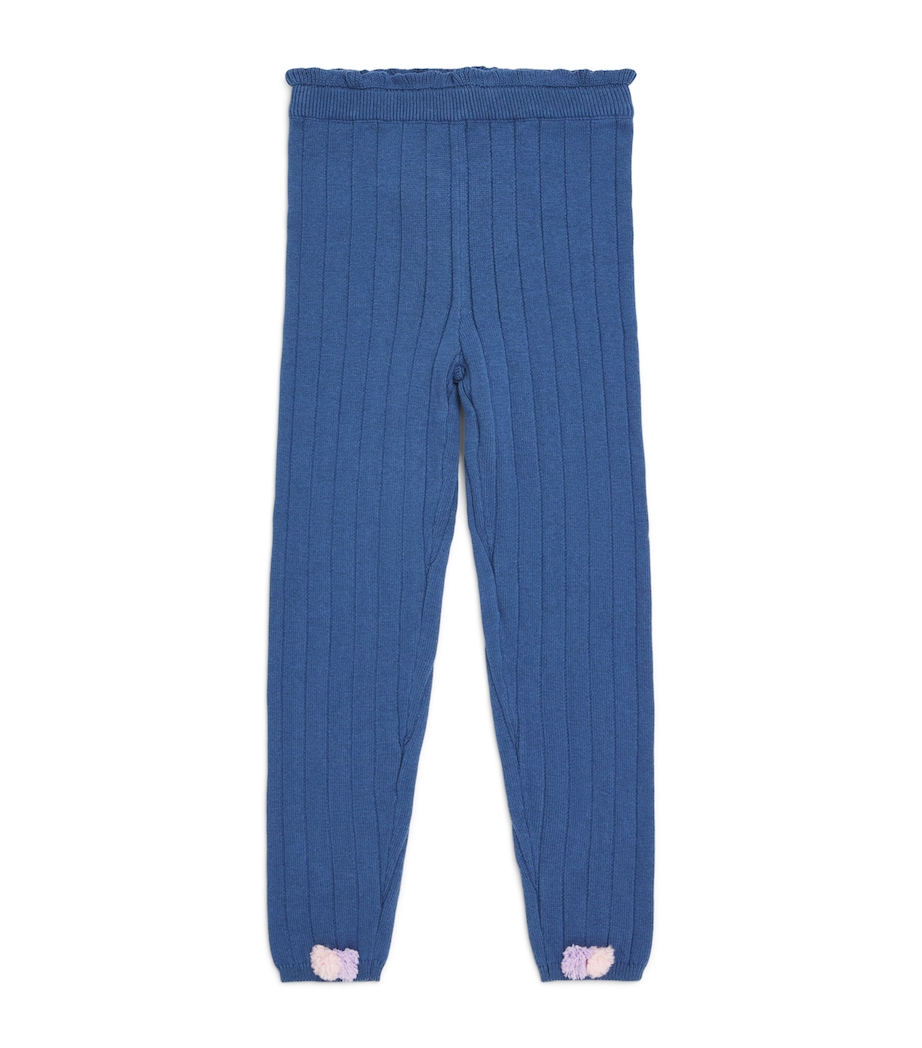 Louise Misha Cotton Ribbed Moldavia Leggings (4-12 Years) Blue Image 1