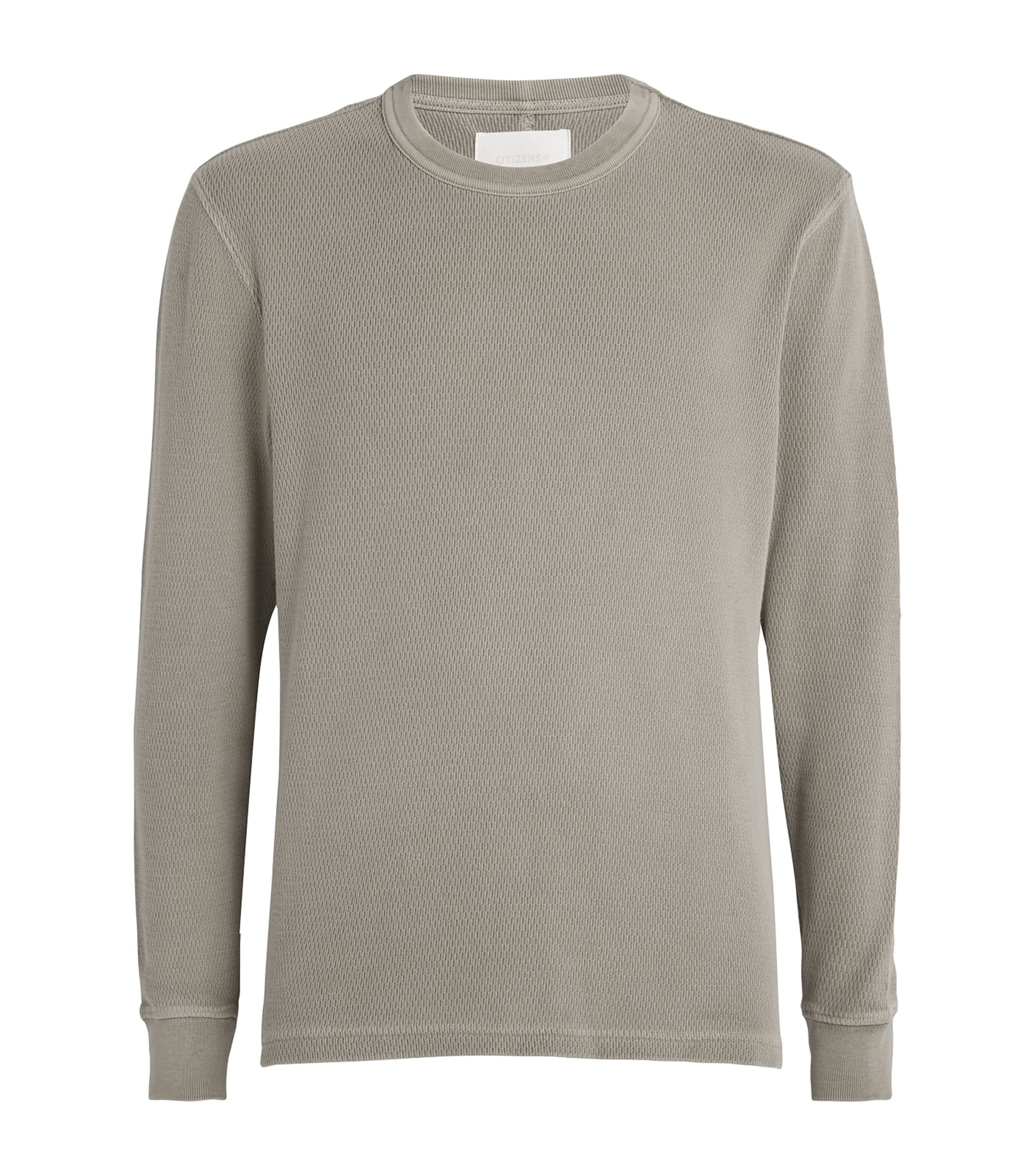 Citizen Of Humanity Cotton Waffle-knit Sweatshirt In Beige