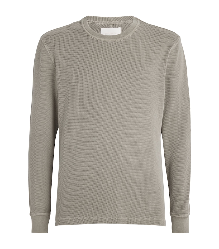 Cotton Waffle-Knit Sweatshirt PLCAN Image 1