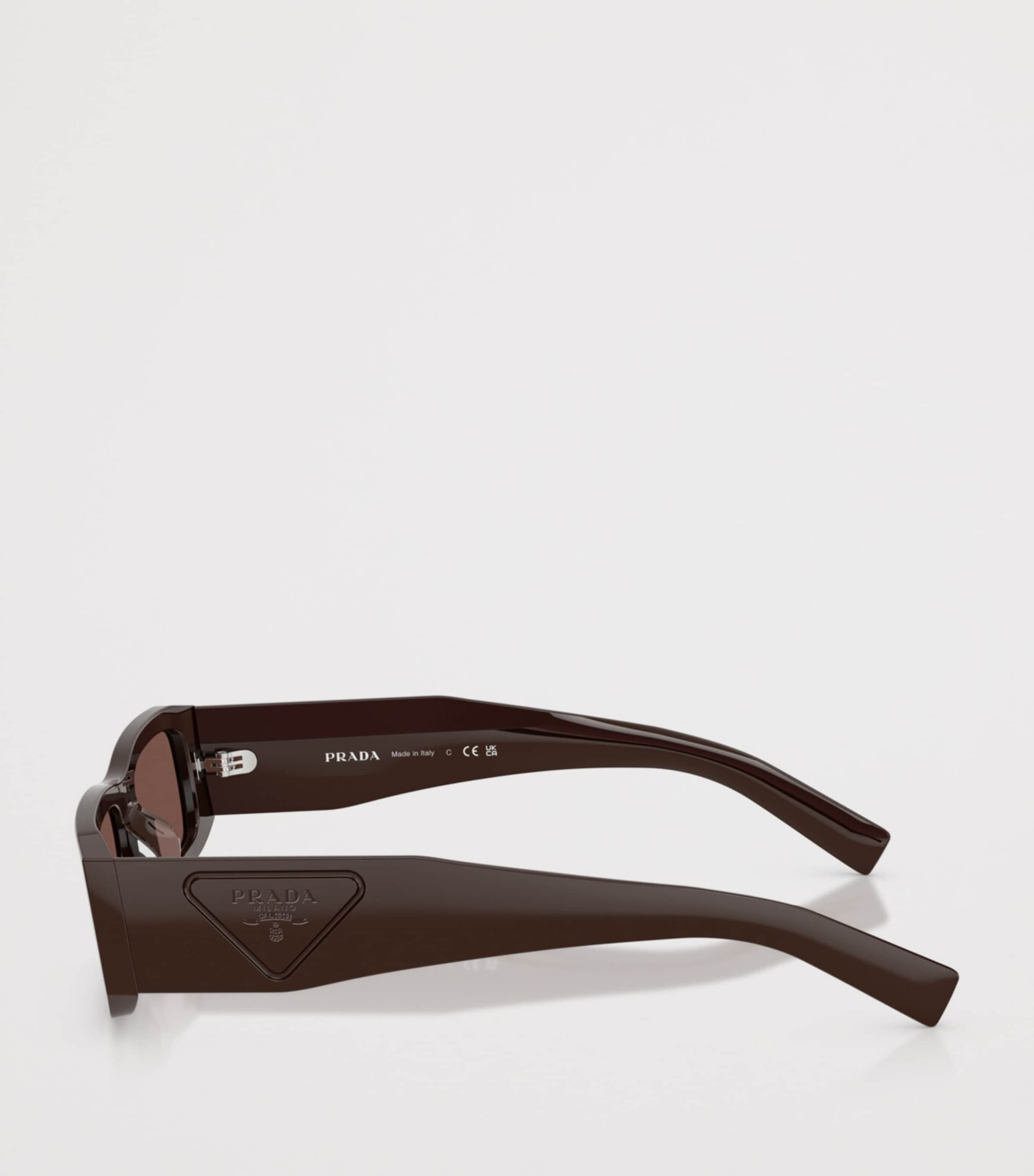 Prada Acetate Rectangle Sunglasses Brown Image 3