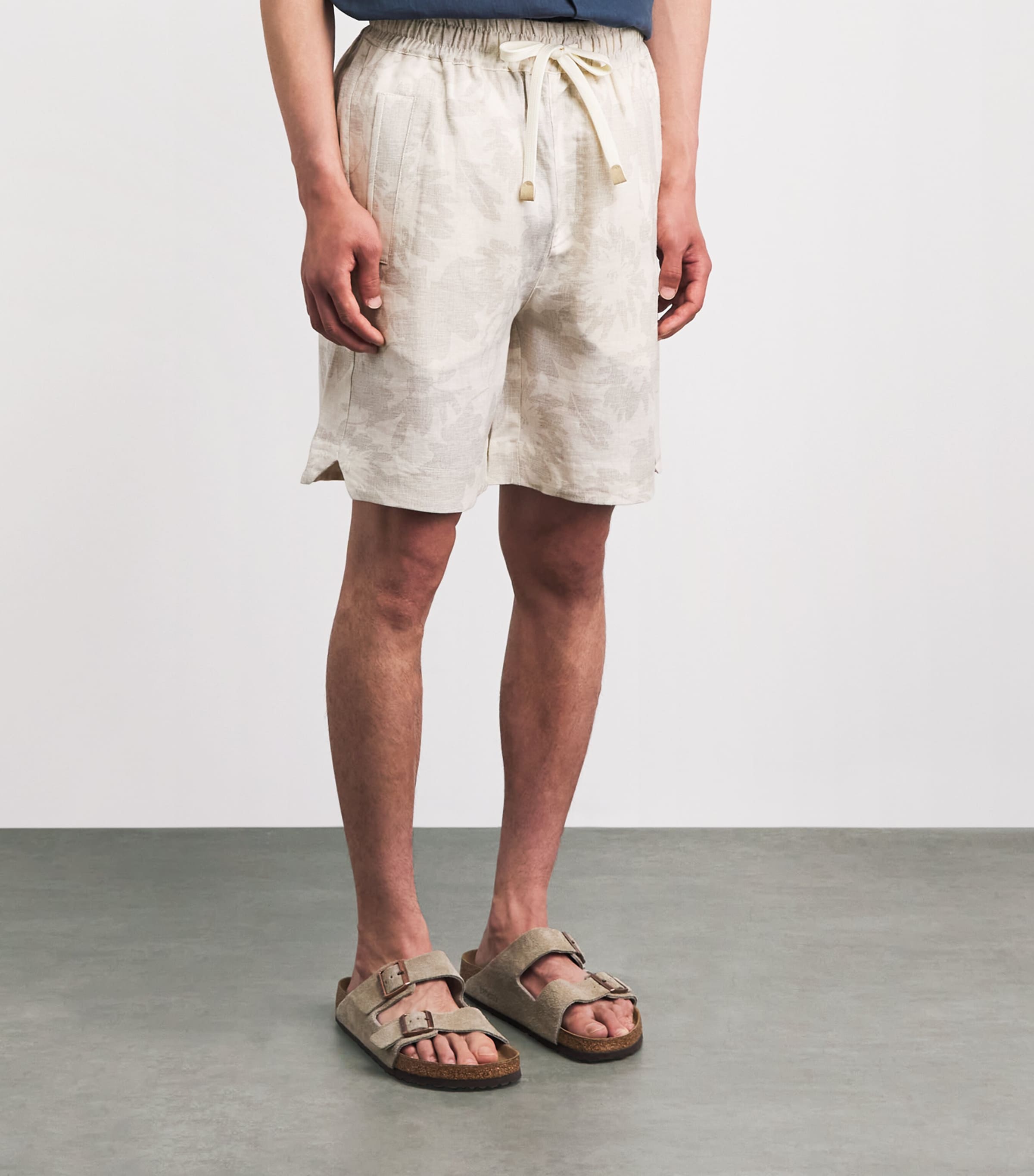 Eleventy Mens Linen Printed Bermuda Shorts Sabbia E Sabbia Image 4