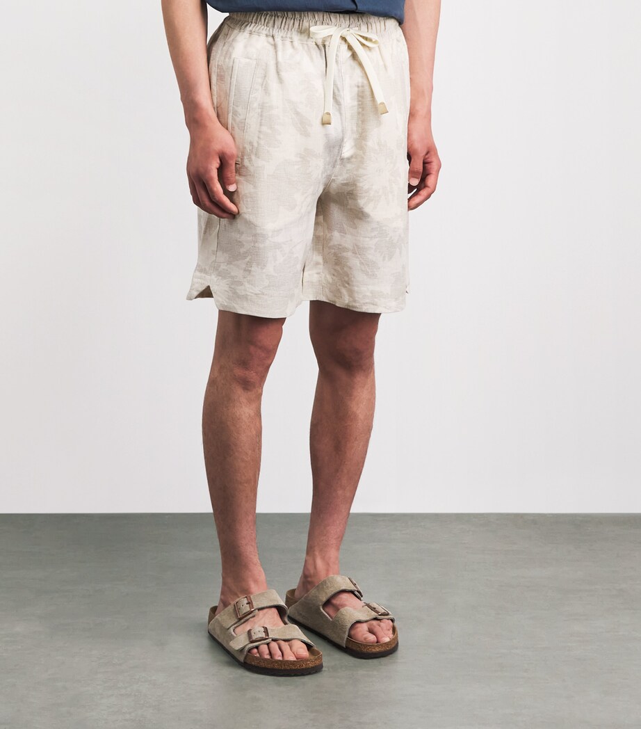 Eleventy Mens Linen Printed Bermuda Shorts Sabbia E Sabbia Image 4