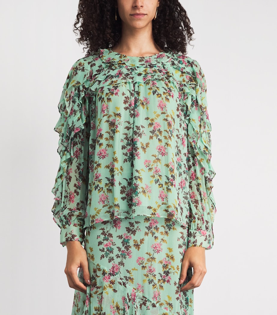 Ulla Johnson Womens Silk Ruffled Willow Blouse Opaline Image 4