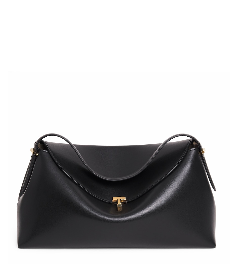 Toteme Leather T-Lock Top-Handle Bag Black Image 1