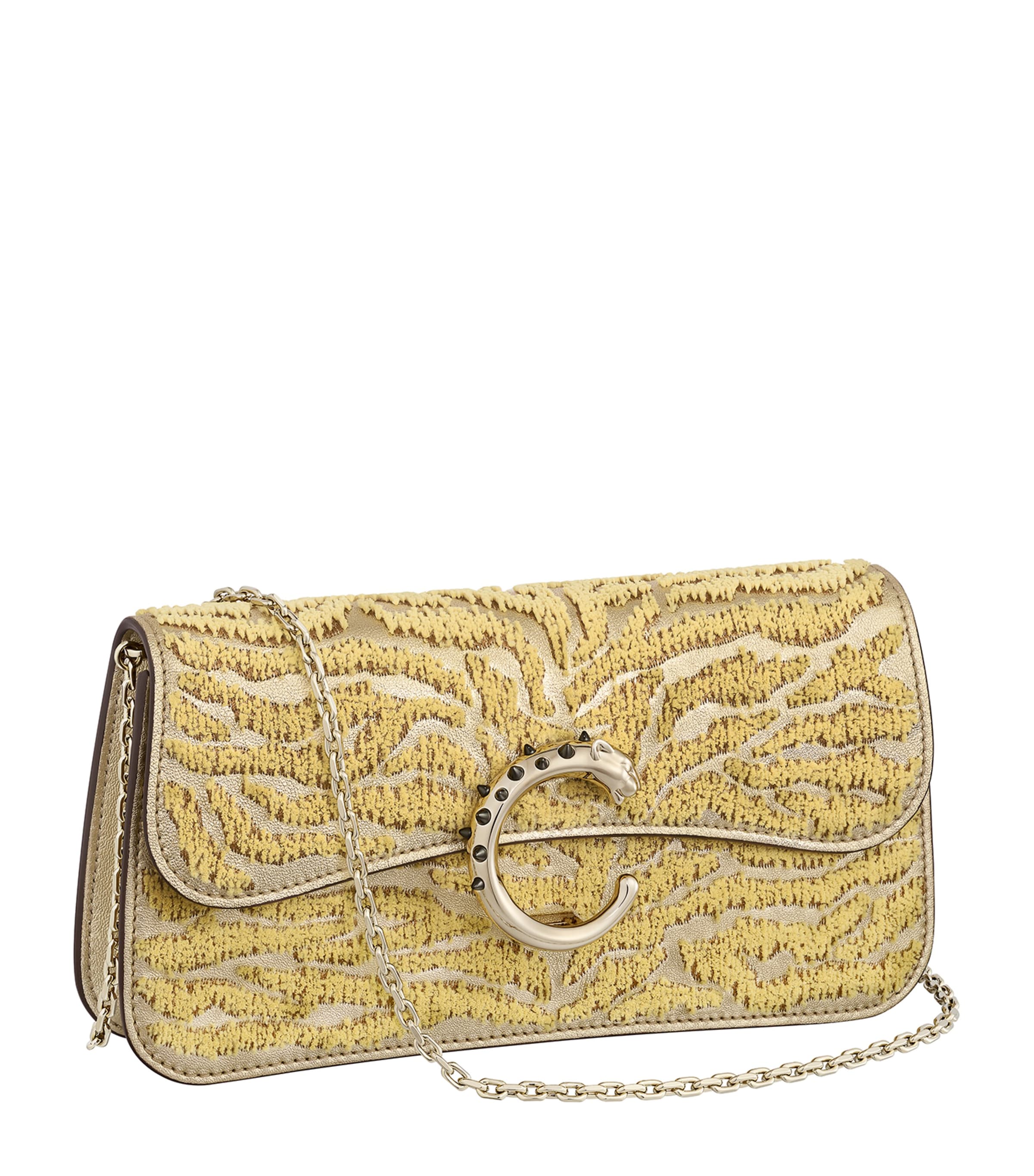 Cartier Gold Mini Embroidered Panthère de Cartier Cross-Body Bag