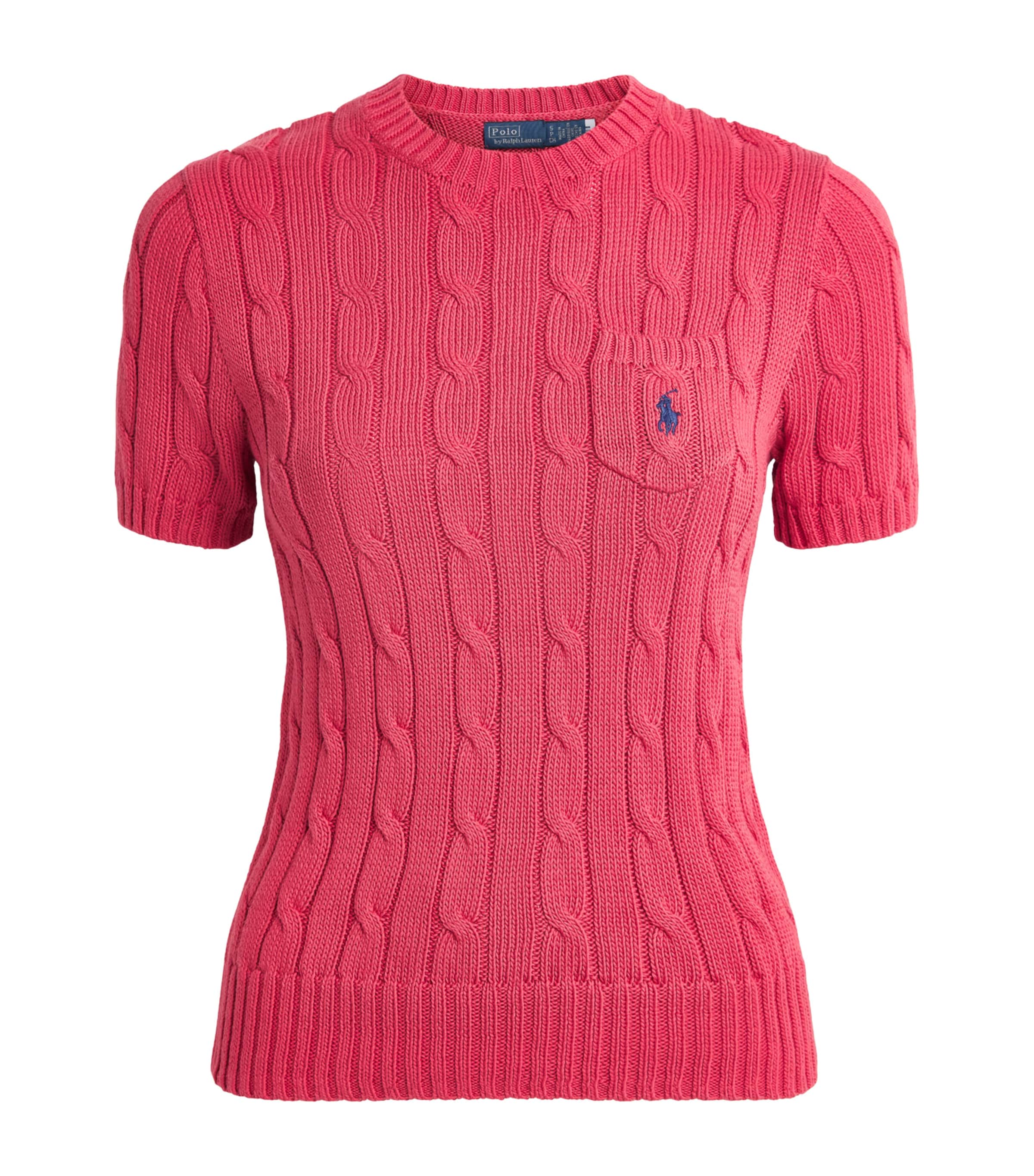 Polo Ralph Lauren Cotton Cable-knit Sweater In Pink