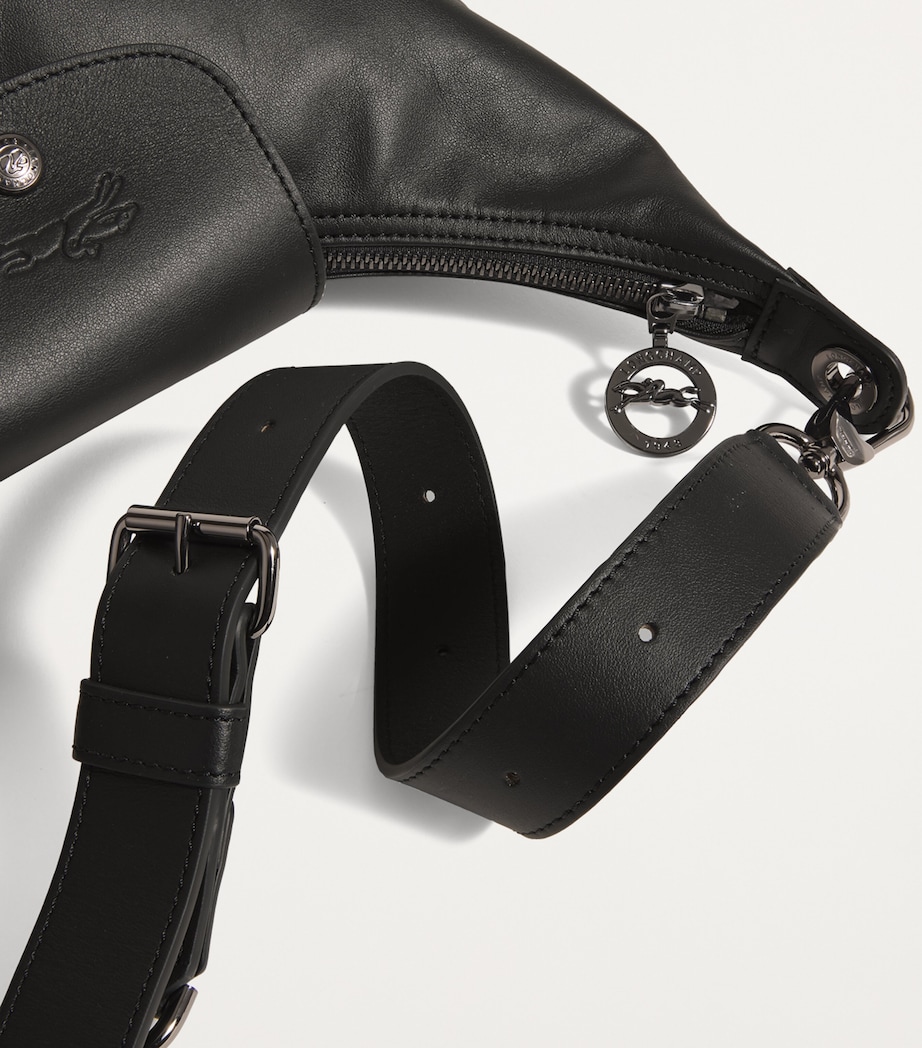 Longchamp Medium Leather Le Pliage Xtra Shoulder Bag Black Image 6