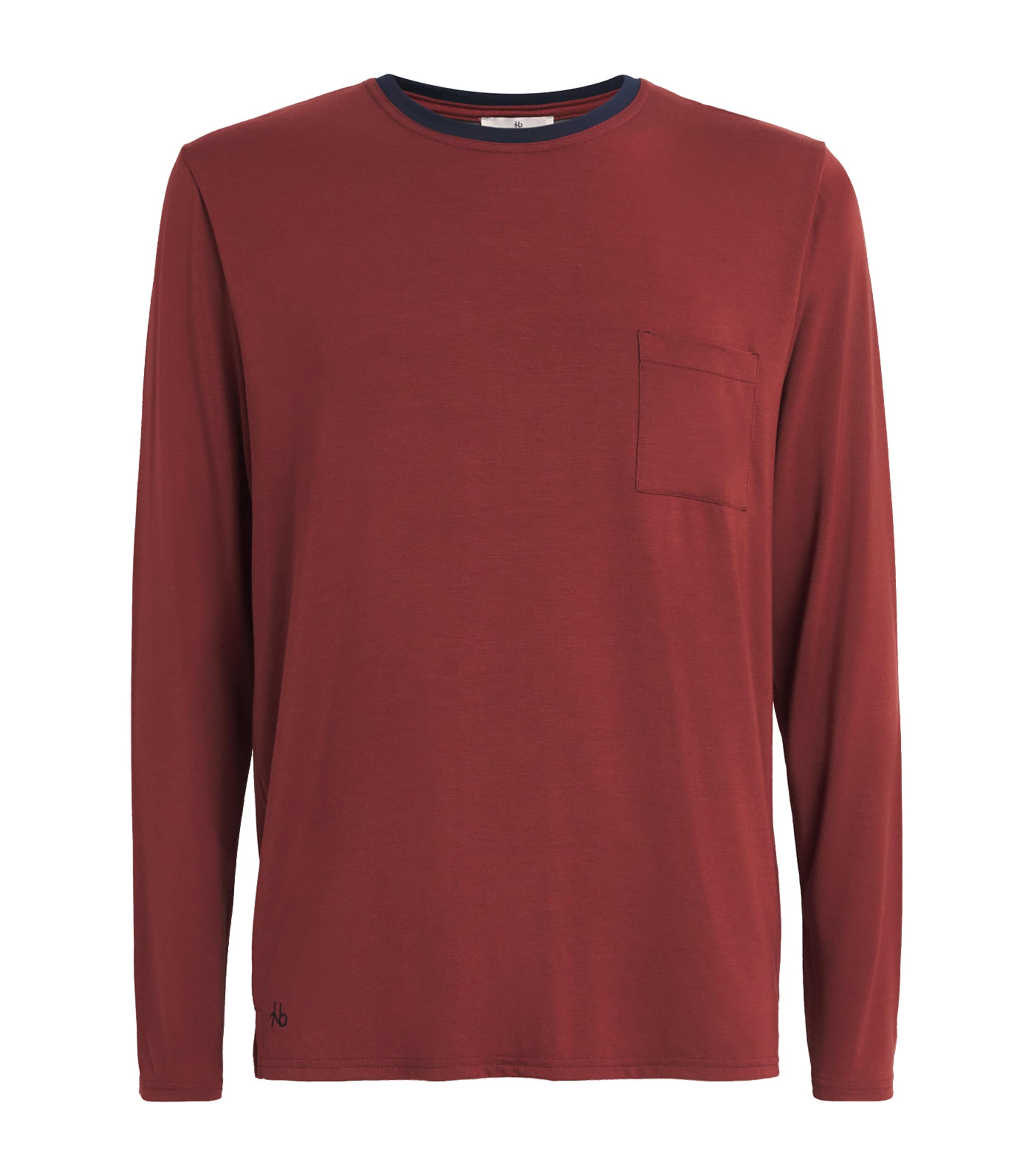 Homebody Contrast Trim Lounge T-shirt In Burgundy