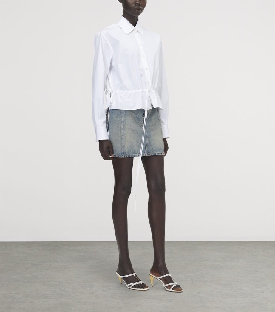 McQueen Womens Cotton Drawstring-Waist Shirt Image 2