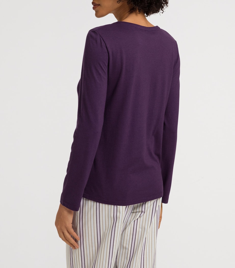 Cotton-Blend Long-Sleeve T-Shirt AMETHYST Image 4