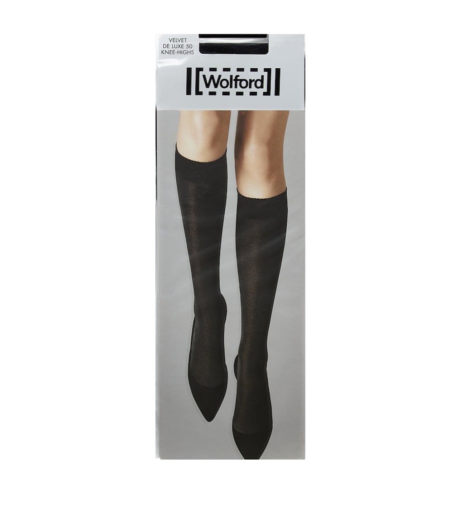Knee-High Velvet Deluxe 50 Socks BLACK Image 1