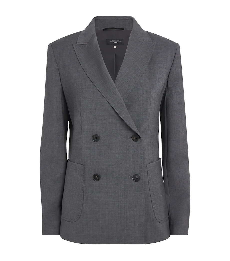 Virgin Wool Double-Breasted Blazer MEDIUM GREY Image 1