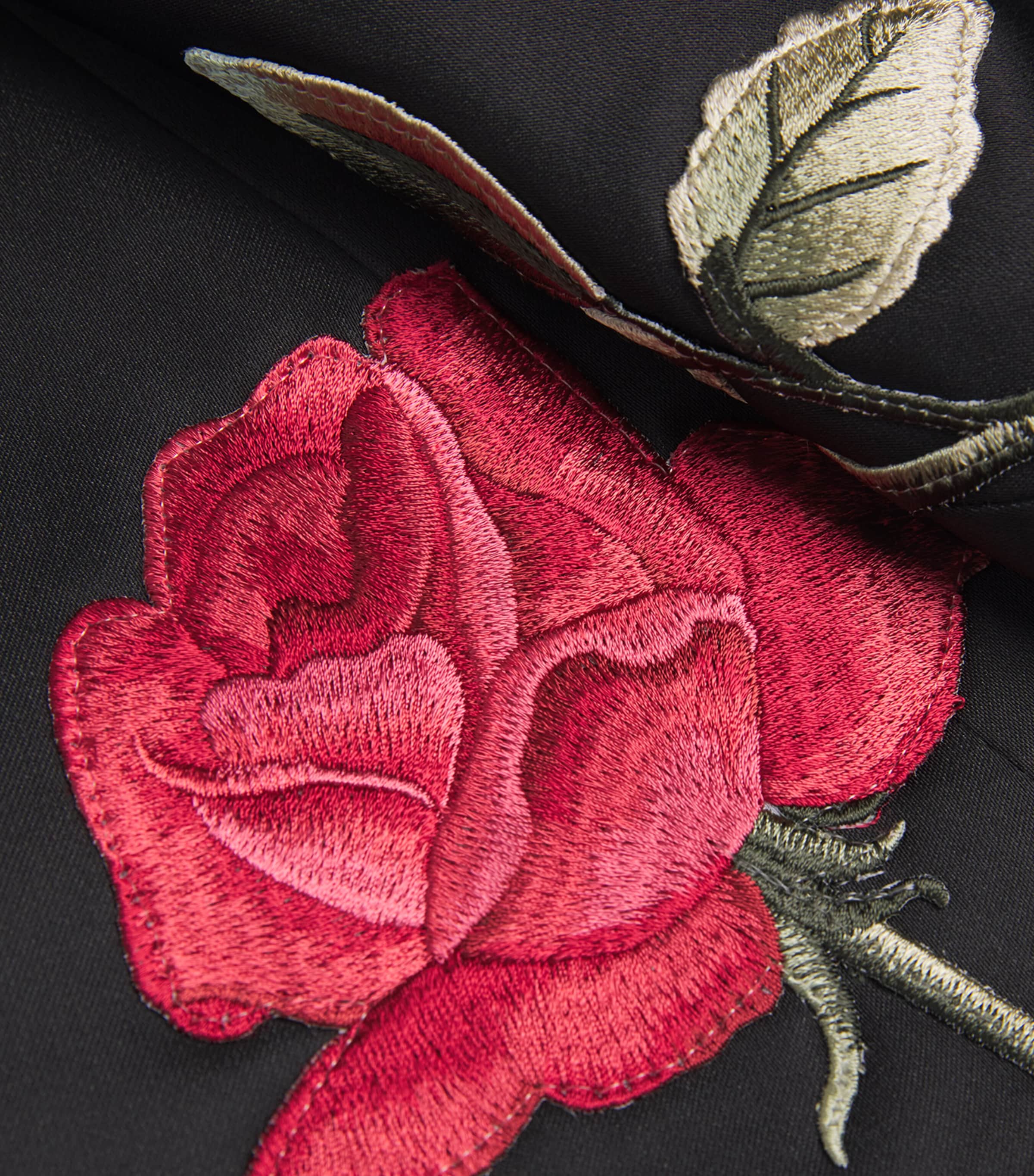 Rose-Embroidered Caroline Midi Dress EBONY Image 5