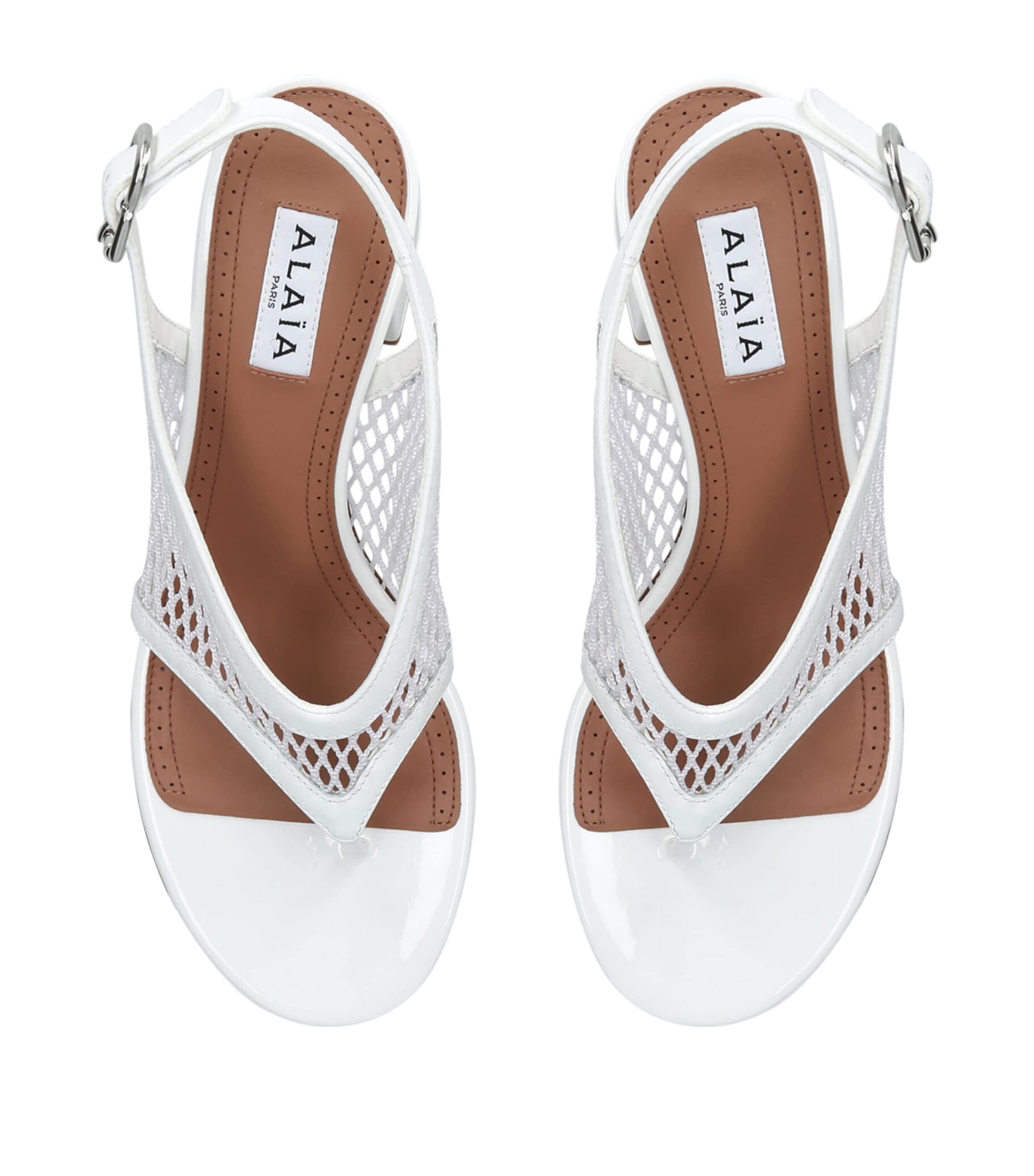 Alaïa Fishnet Sandals 55 White Image 3
