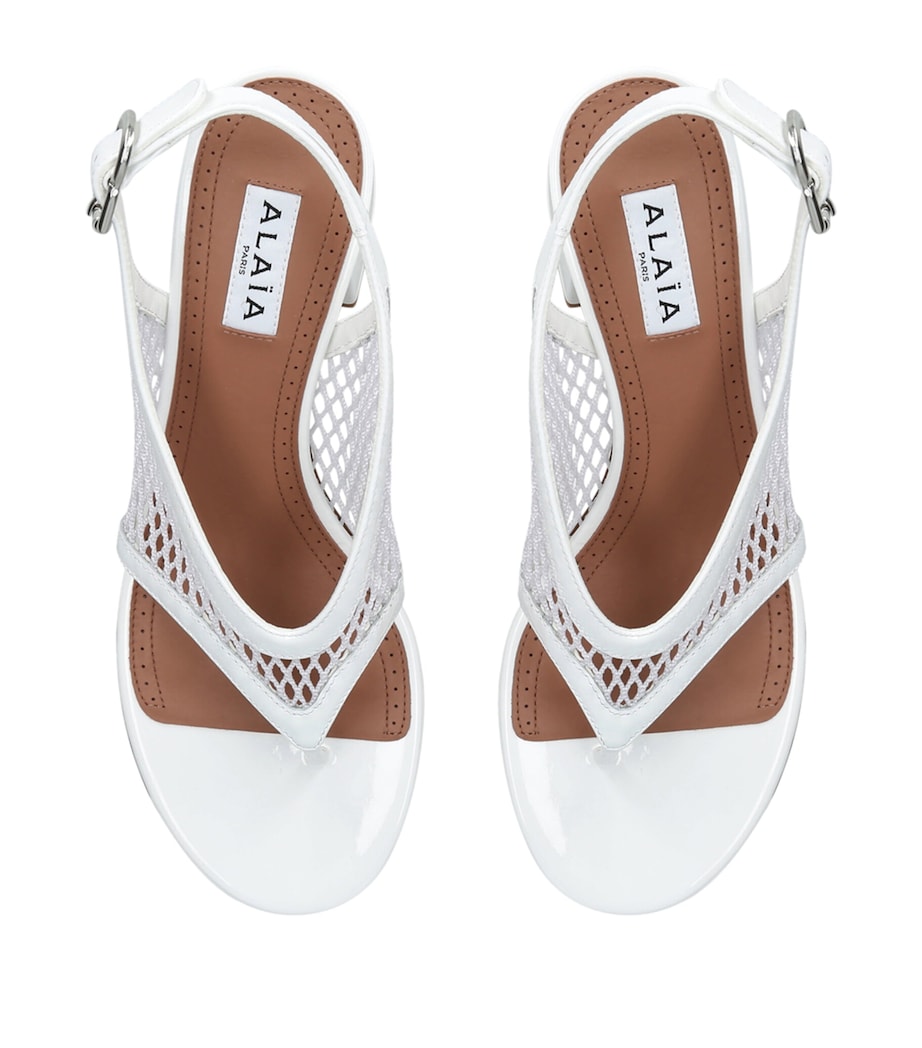 Alaïa Fishnet Sandals 55 White Image 3