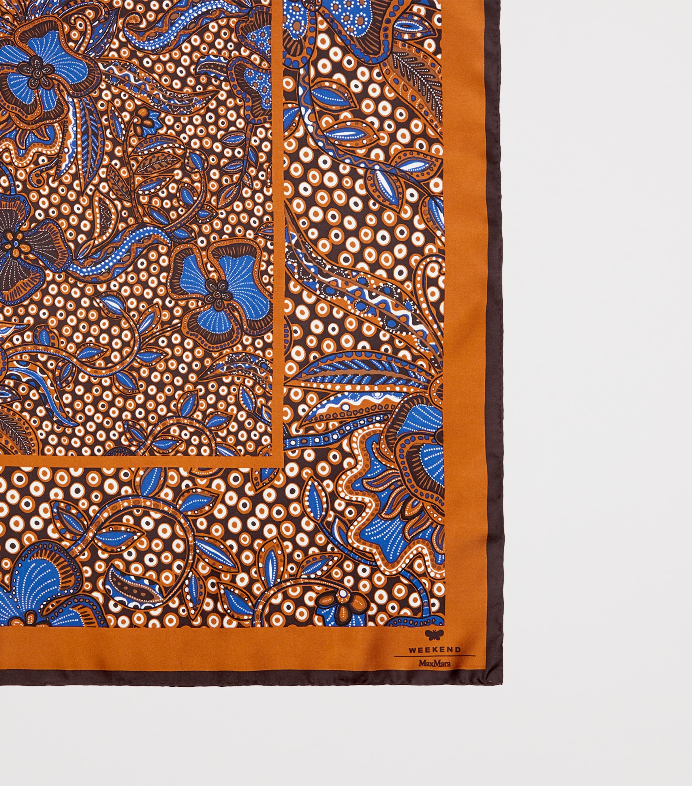 Silk Twill Printed Scarf HAZELNUT BROWN Image 4