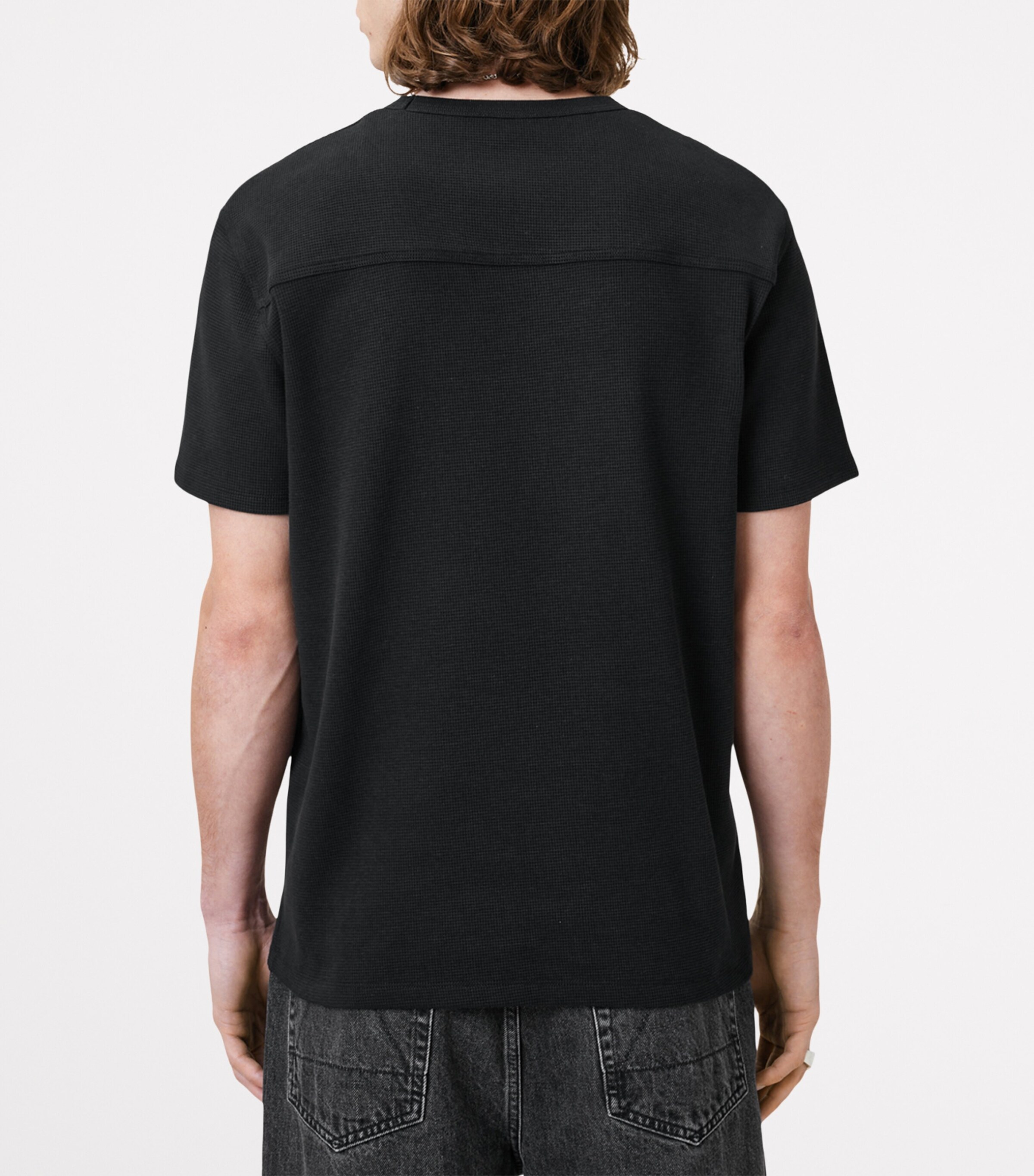 AllSaints Mens Organic Cotton Ellis T-Shirt Jet Black Image 5