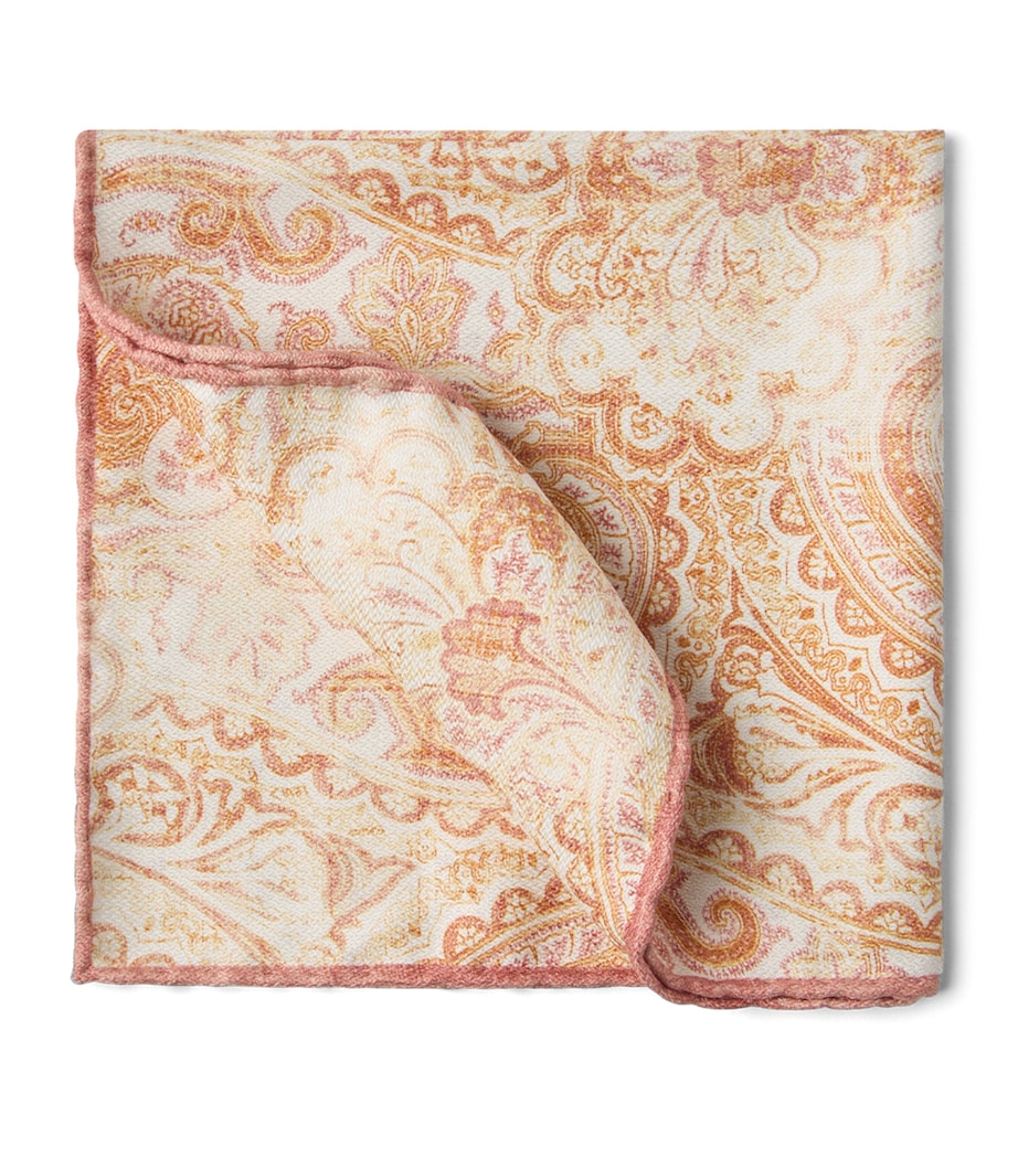 Double-Faced Silk Paisley Pocket Square - Image 1