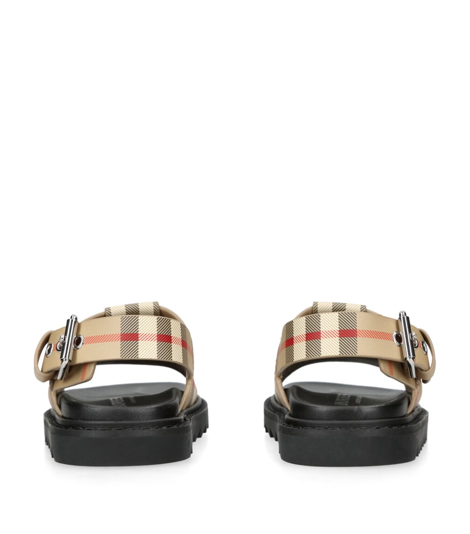 Burberry Kids Check Sandals Beige Comb Image 2