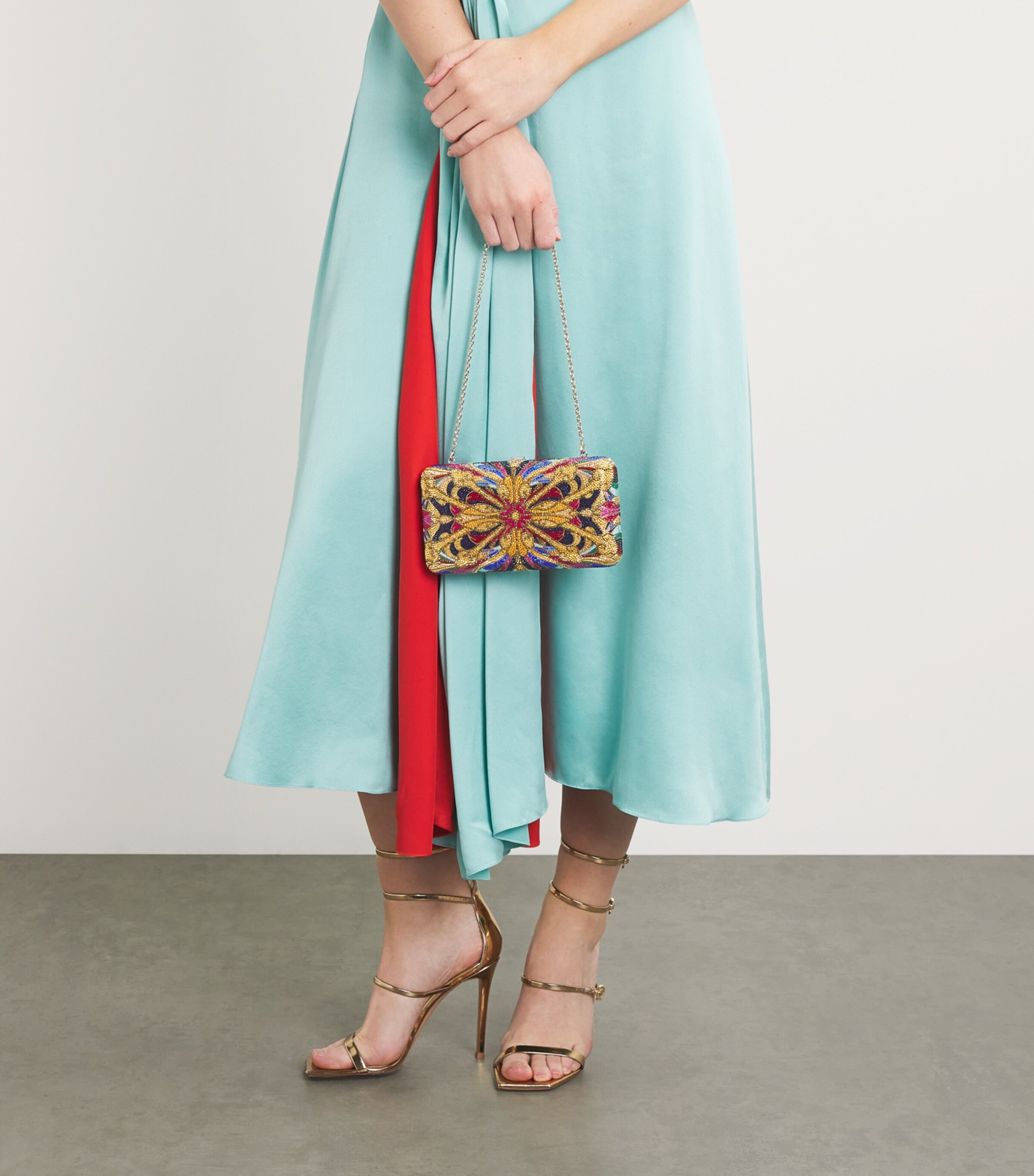 Crystal Lantern Tile Clutch Bag SAUMT SLVR ARM MLTI Image 5