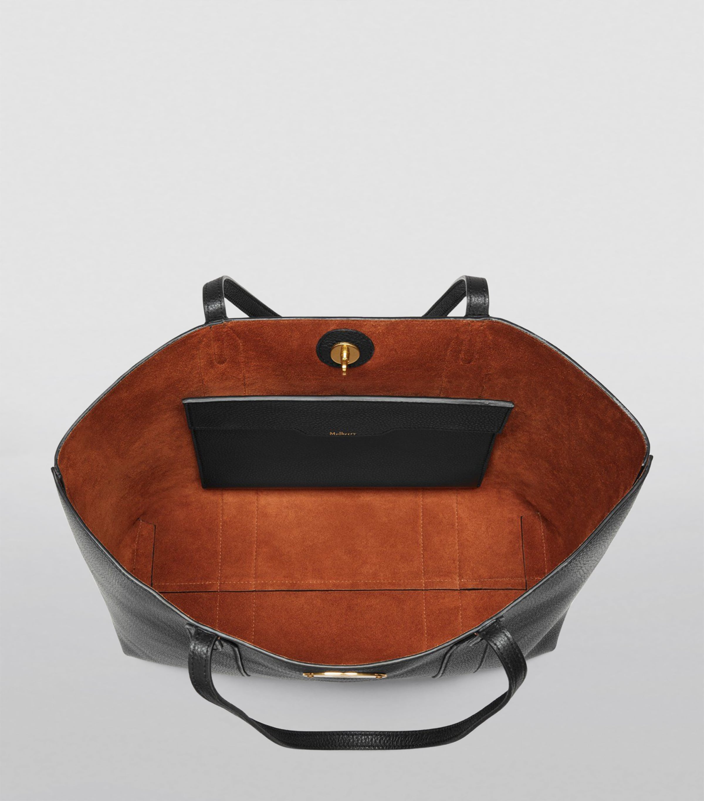 Leather Bayswater Tote Bag BLACK-OAK Image 5