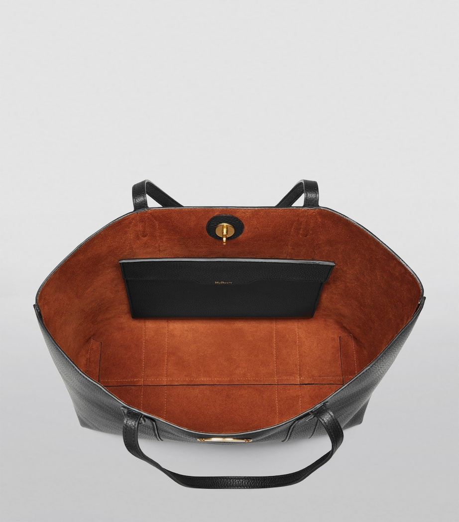 Leather Bayswater Tote Bag BLACK-OAK Image 5