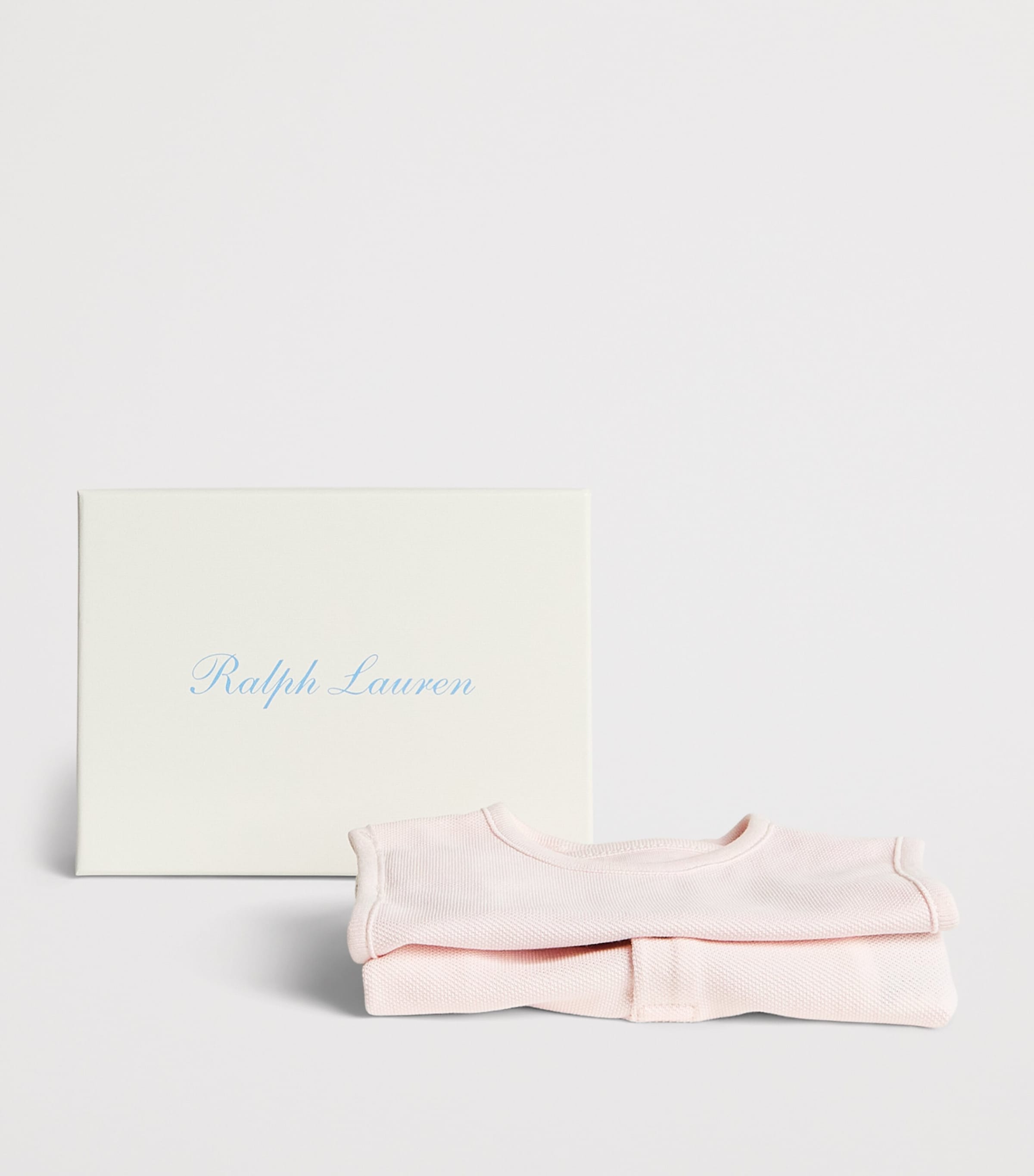 Ralph Lauren Kids Cotton Bodysuit and Bib Set (3-12 Months) Delicate Pink Image 3