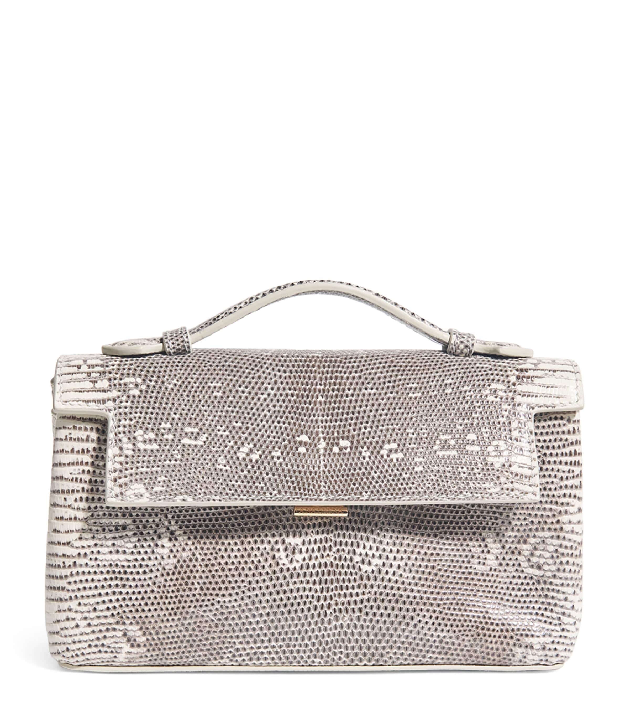 Analeena Lizard Skin Top-handle Bag In Gold