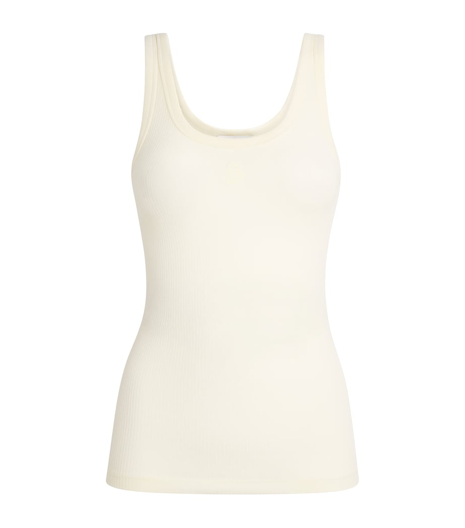 Sandro Paris Womens Ribbed Tank Top Light Yellow Image 1