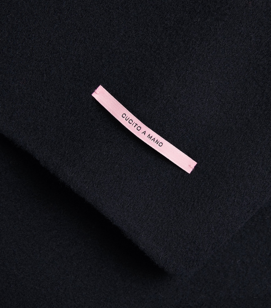 Virgin Wool Double-Breasted Coat NAVY Image 5