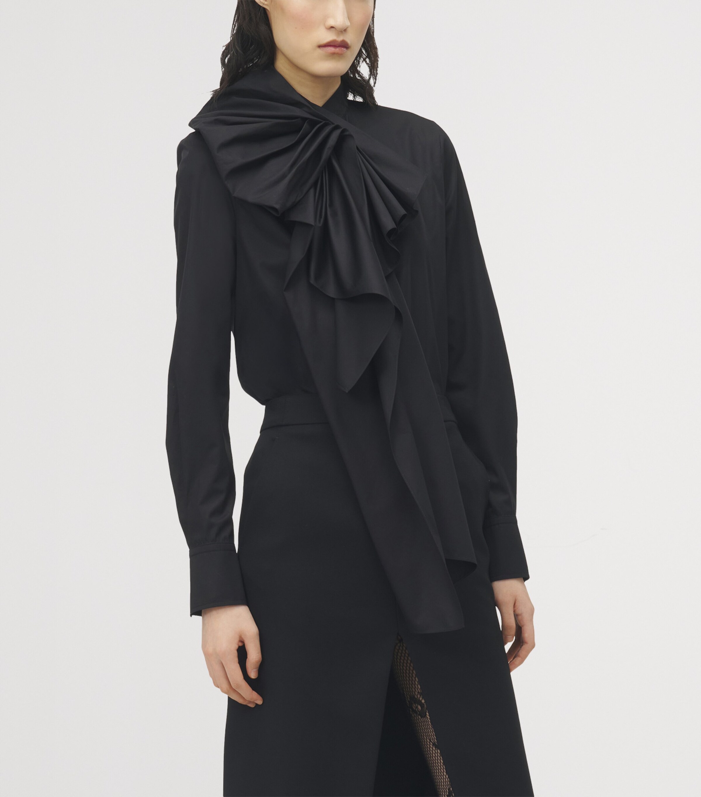 McQueen Womens Cotton Poplin Asymmetric Shirt Image 5