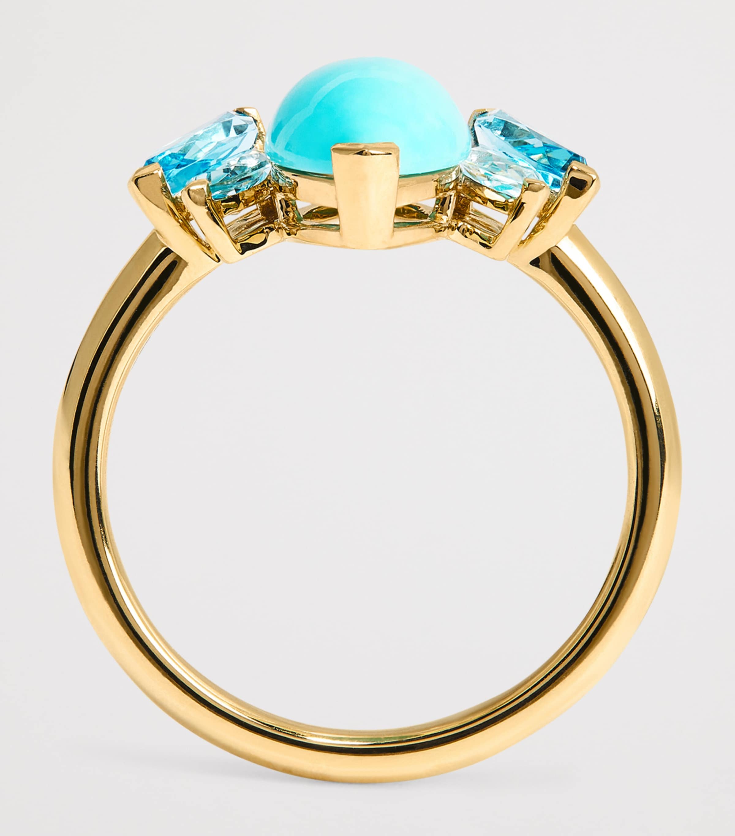 Yellow Gold, Topaz and Turquoise Batik Ring YELLOW GOLD Image 3